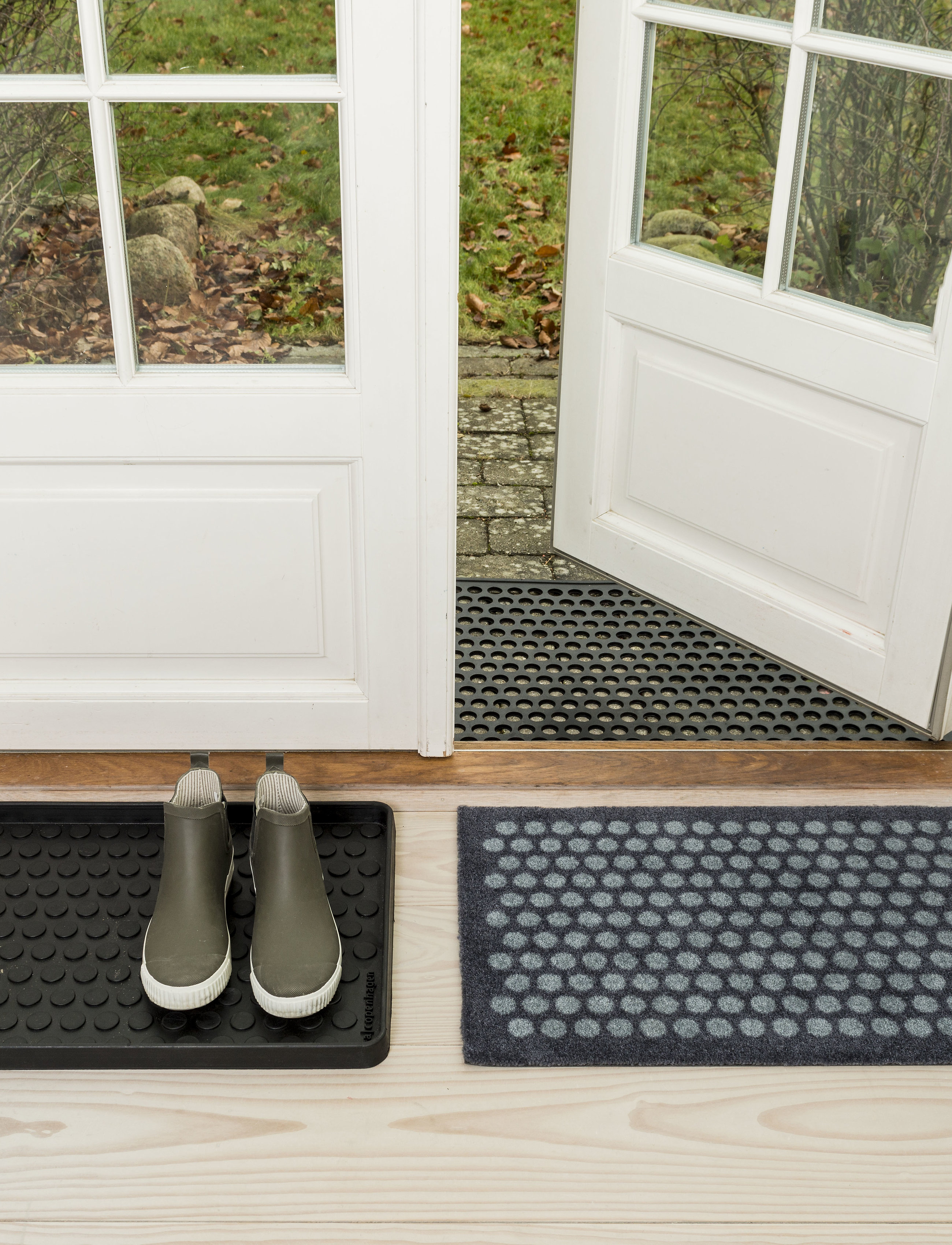 tica copenhagen - Floormat polyamide, 60x40 cm, dot design - türmatten - blue/grey - 5