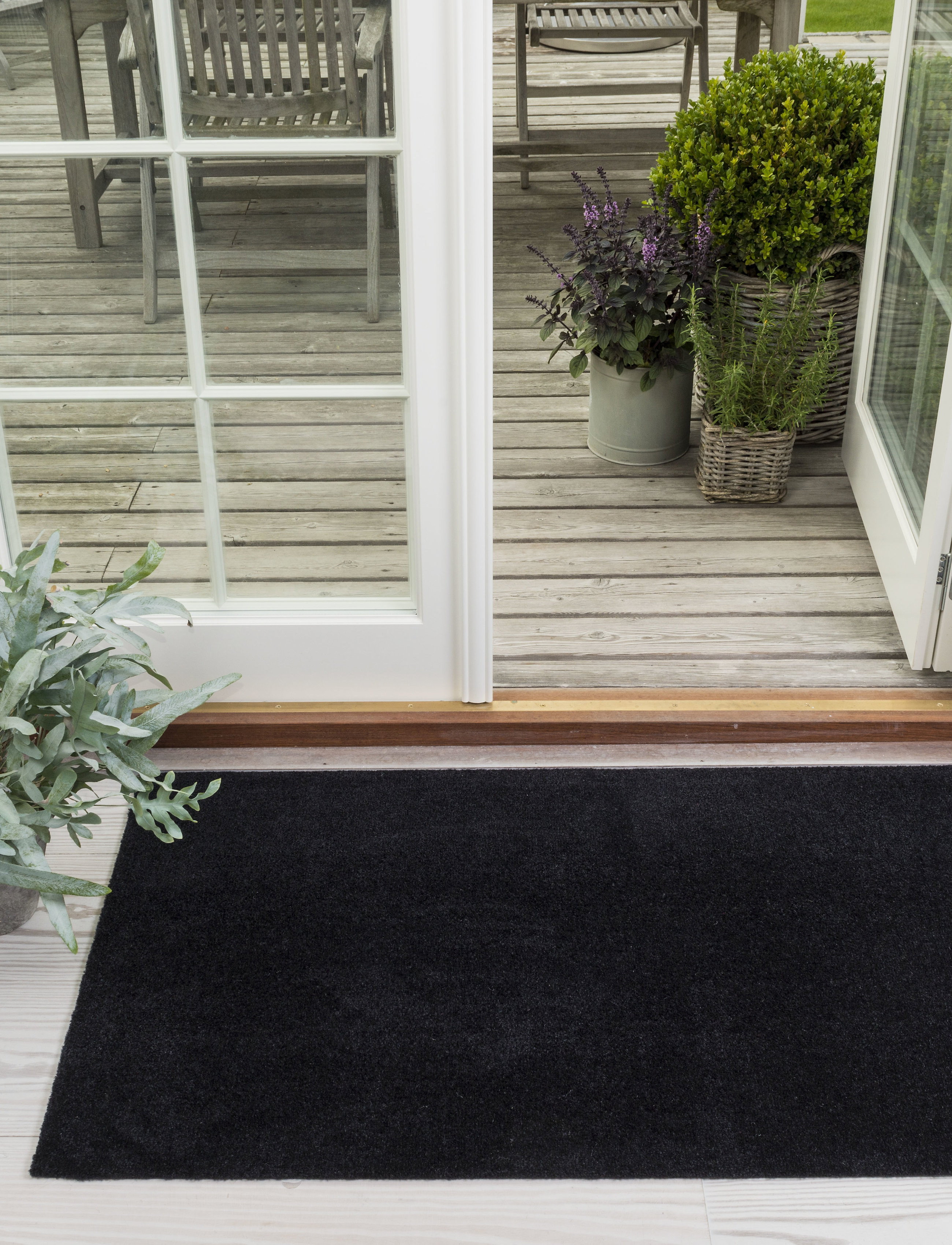 tica copenhagen Floormat Polyamide, 120X67 Cm, Unicolor, 120X67X0.7 cm, Rugs & Carpets, Schwarz - Door Mats, Homeware