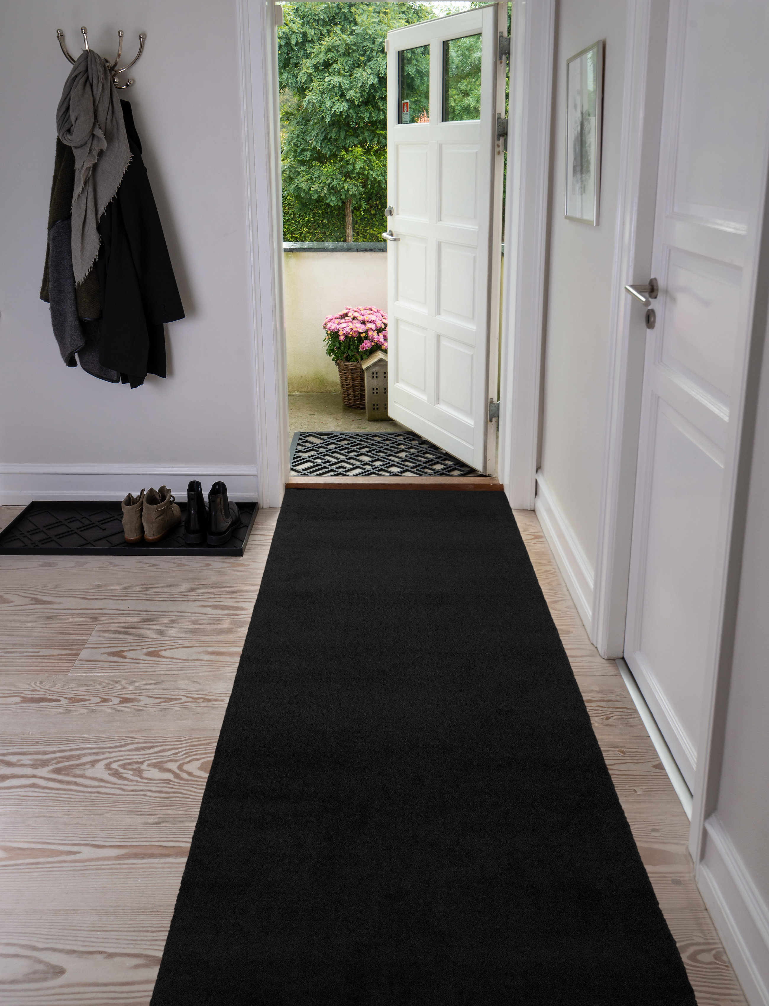 tica copenhagen Floormat Polyamide, 200X67 Cm, Unicolor, 200X67X0.7 cm, Rugs & Carpets, Schwarz - Hallway Runners, Homeware