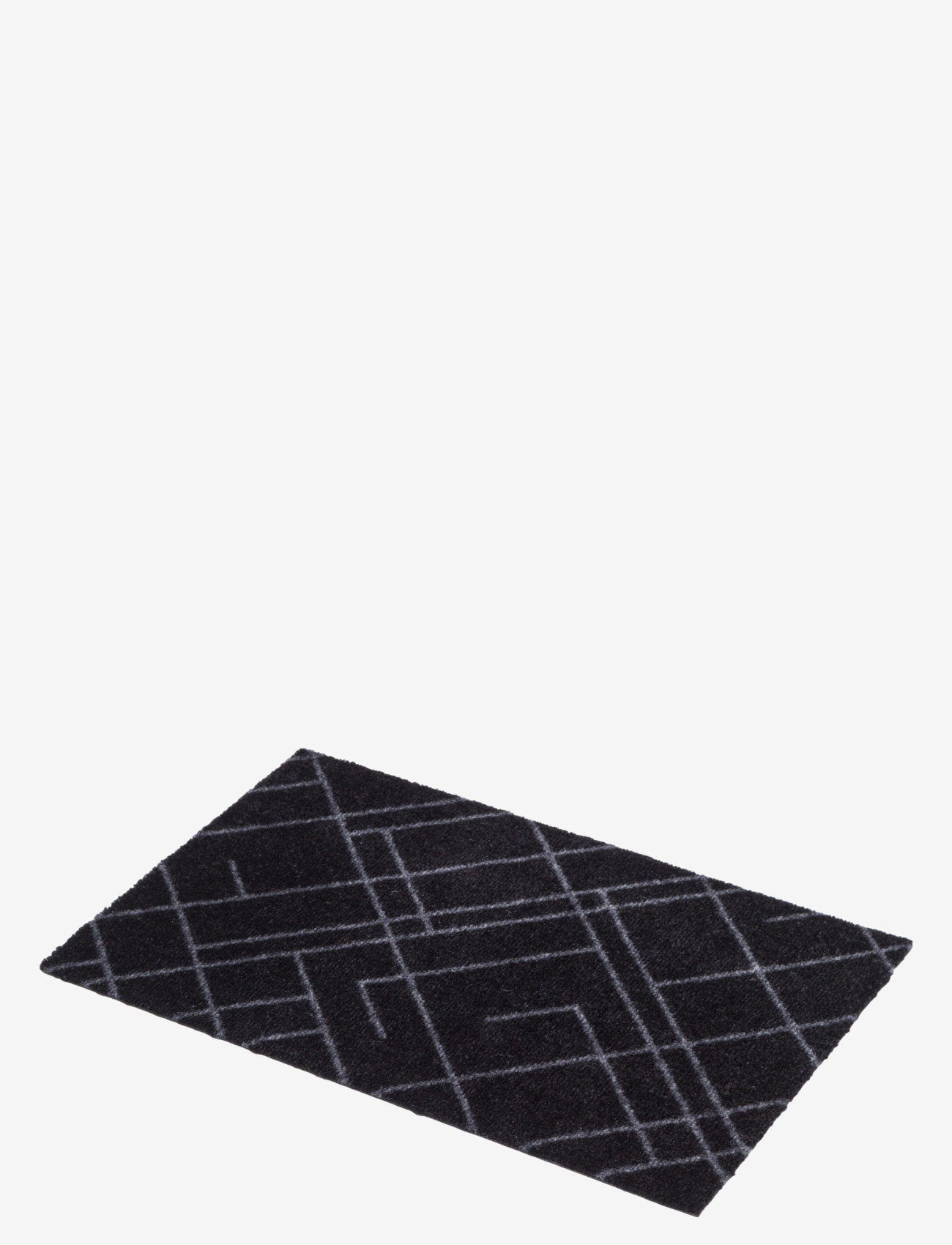 tica copenhagen - Floormat polyamide, 60x40 cm, lines design - køb efter pris - black/grey - 1