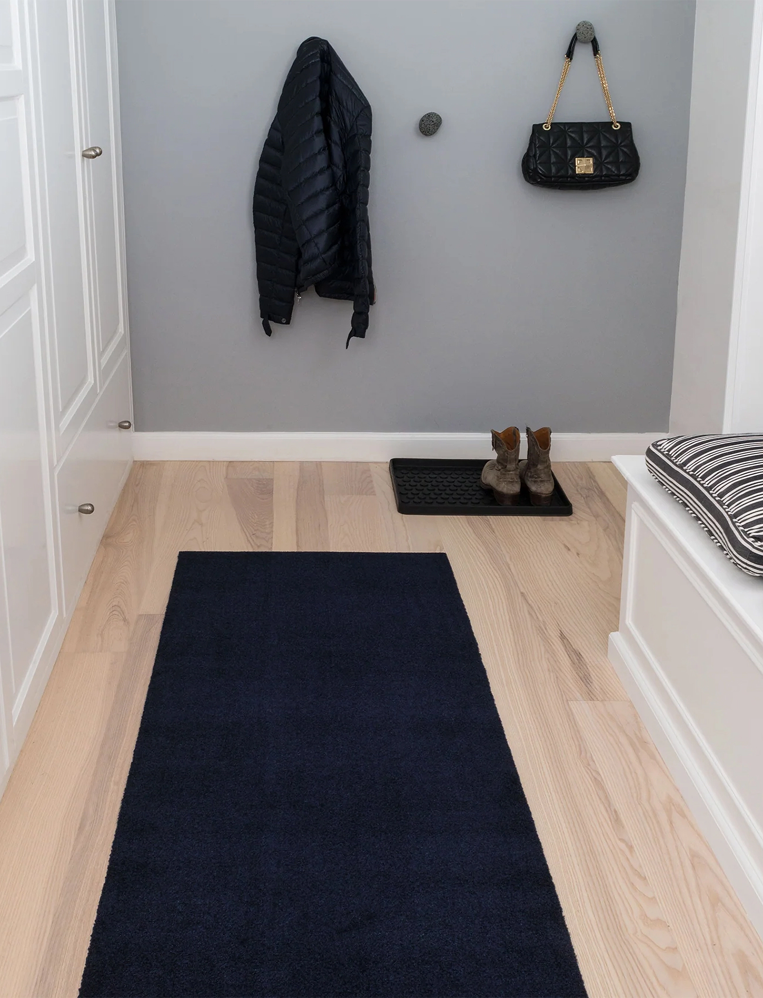 tica copenhagen Floor Mat Uni Color Dark Blue, 150X67 cm, Rugs & Carpets, Marineblau - Hallway Runners, Homeware