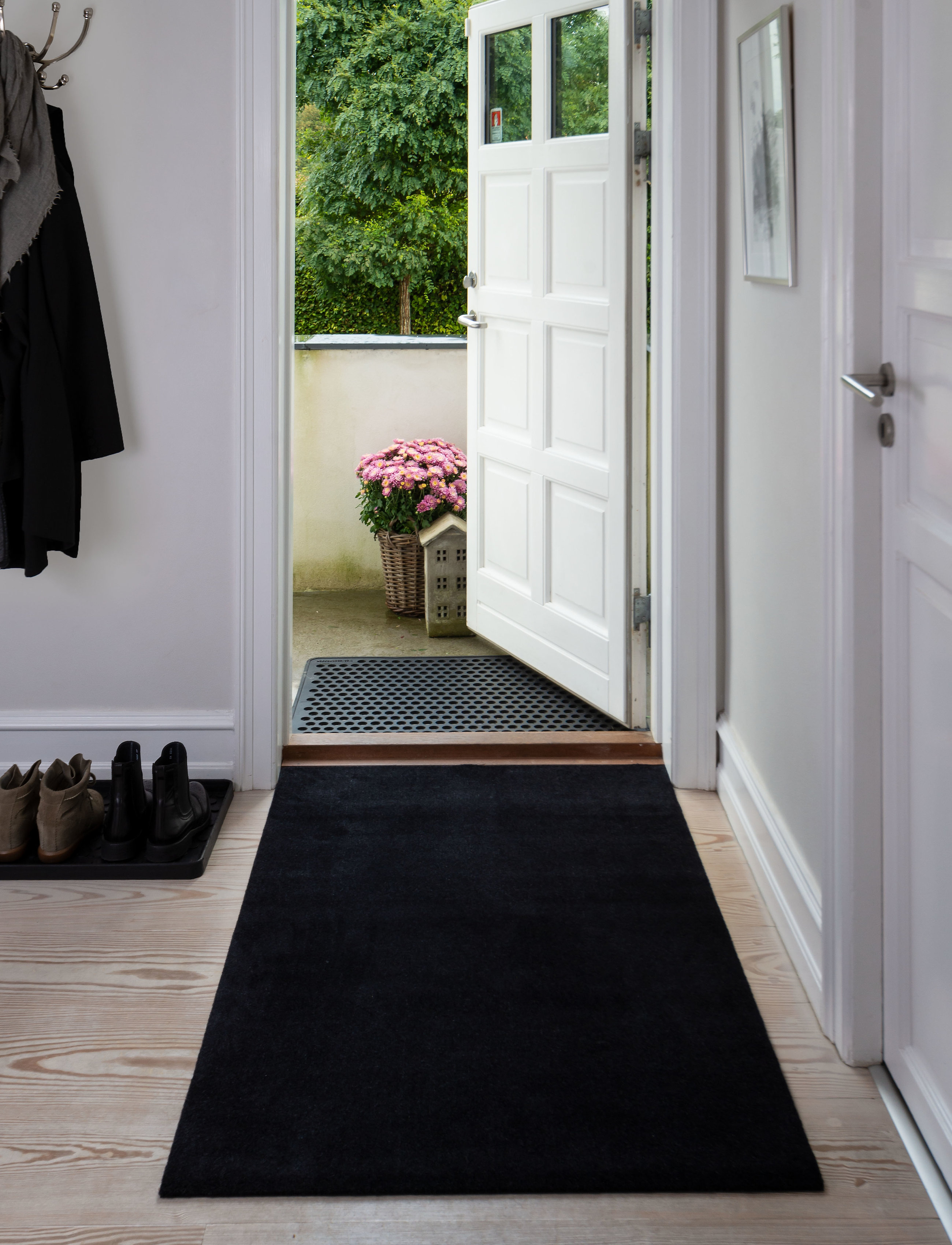 tica copenhagen Floormat Polyamide, 130X90 Cm, Unicolor, 130X90X0.7 cm, Rugs & Carpets, Schwarz - Door Mats, Homeware