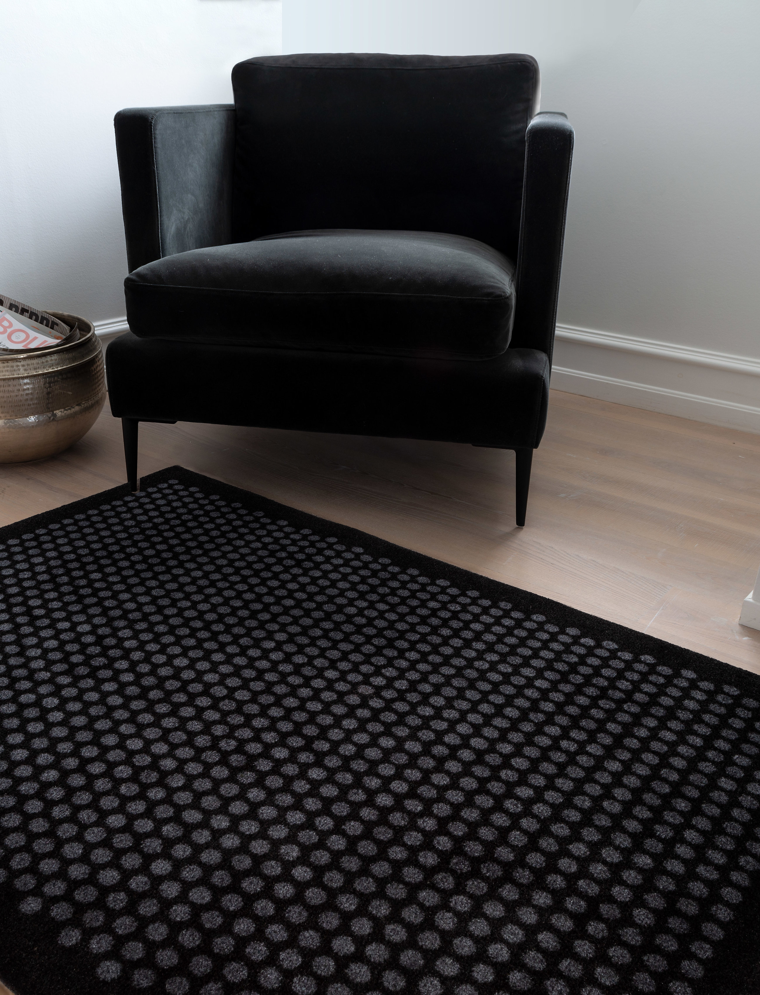 tica copenhagen - Floormat polyamide, 130x90 cm, dot design - doormats - black/grey - 5