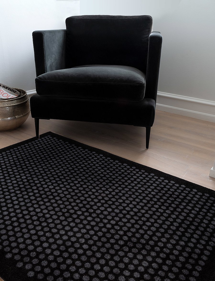 tica copenhagen - Floormat polyamide, 130x90 cm, dot design - türmatten - black/grey - 5