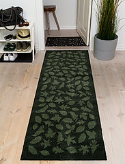 tica copenhagen - Floormat polyamide, 200x67 cm, leaves design - gulvløpere - dark gren - 6