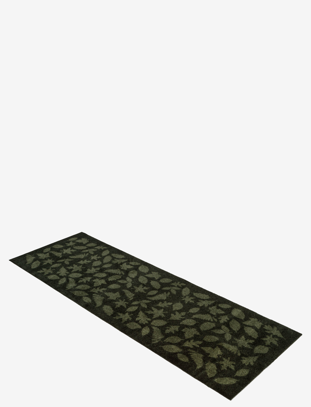 tica copenhagen - Floormat polyamide, 200x67 cm, leaves design - käytävämatot - dark gren - 1