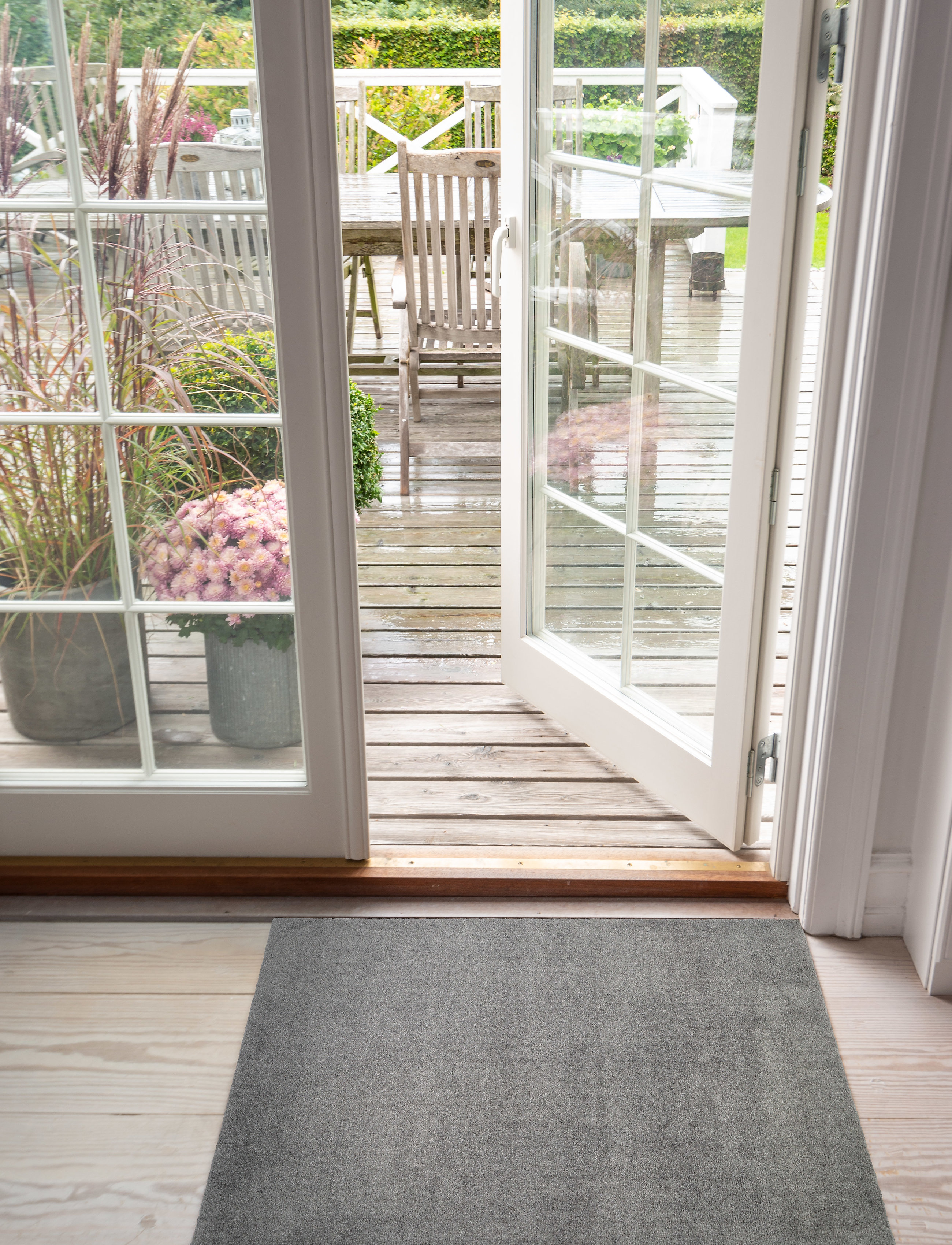 tica copenhagen Floormat Polyamide, 90X60 Cm, Unicolor, 90X60X0.7 cm, Rugs & Carpets, Grau - Door Mats, Homeware