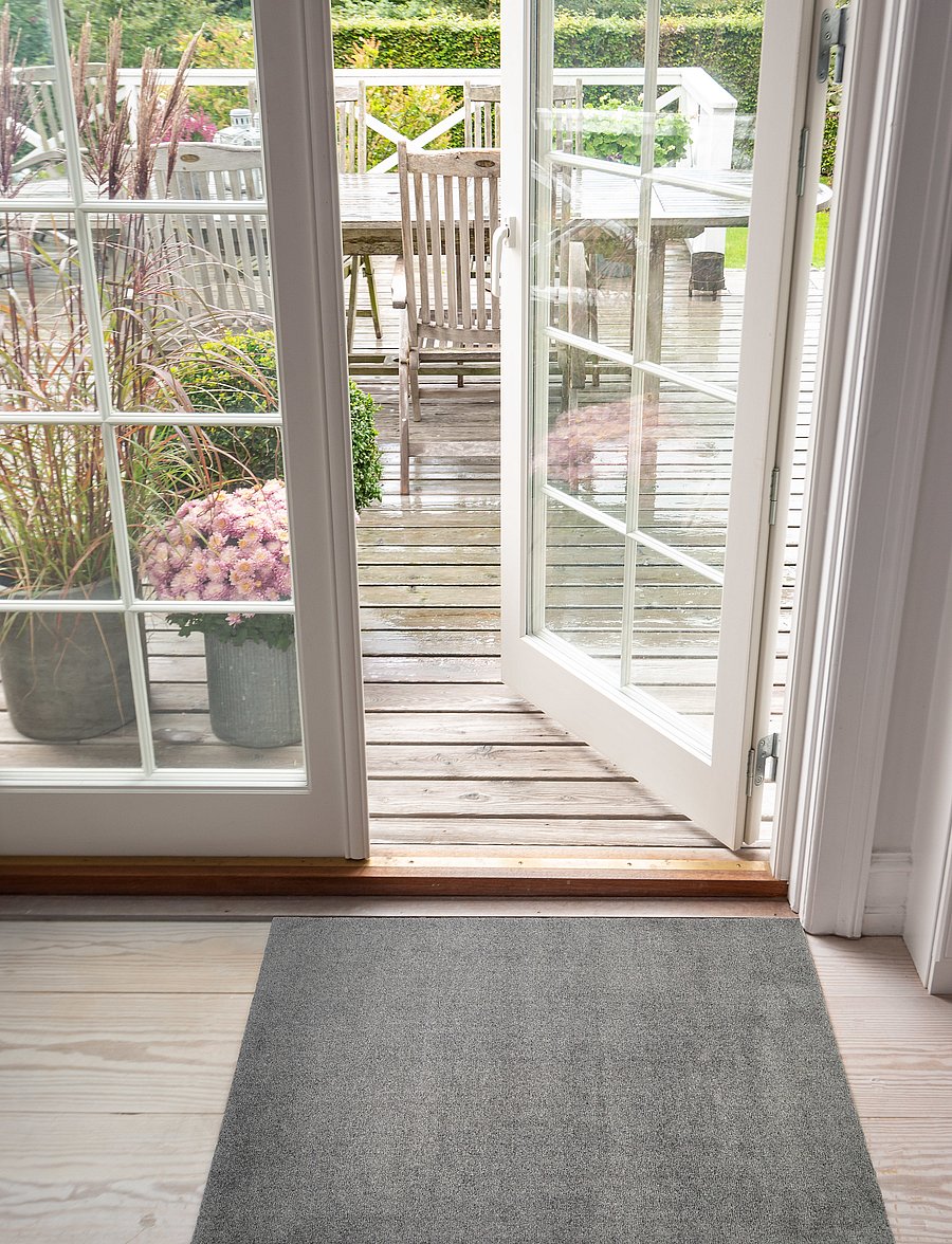 tica copenhagen - Floormat polyamide, 90x60 cm, unicolor - türmatten - steelgrey - 0