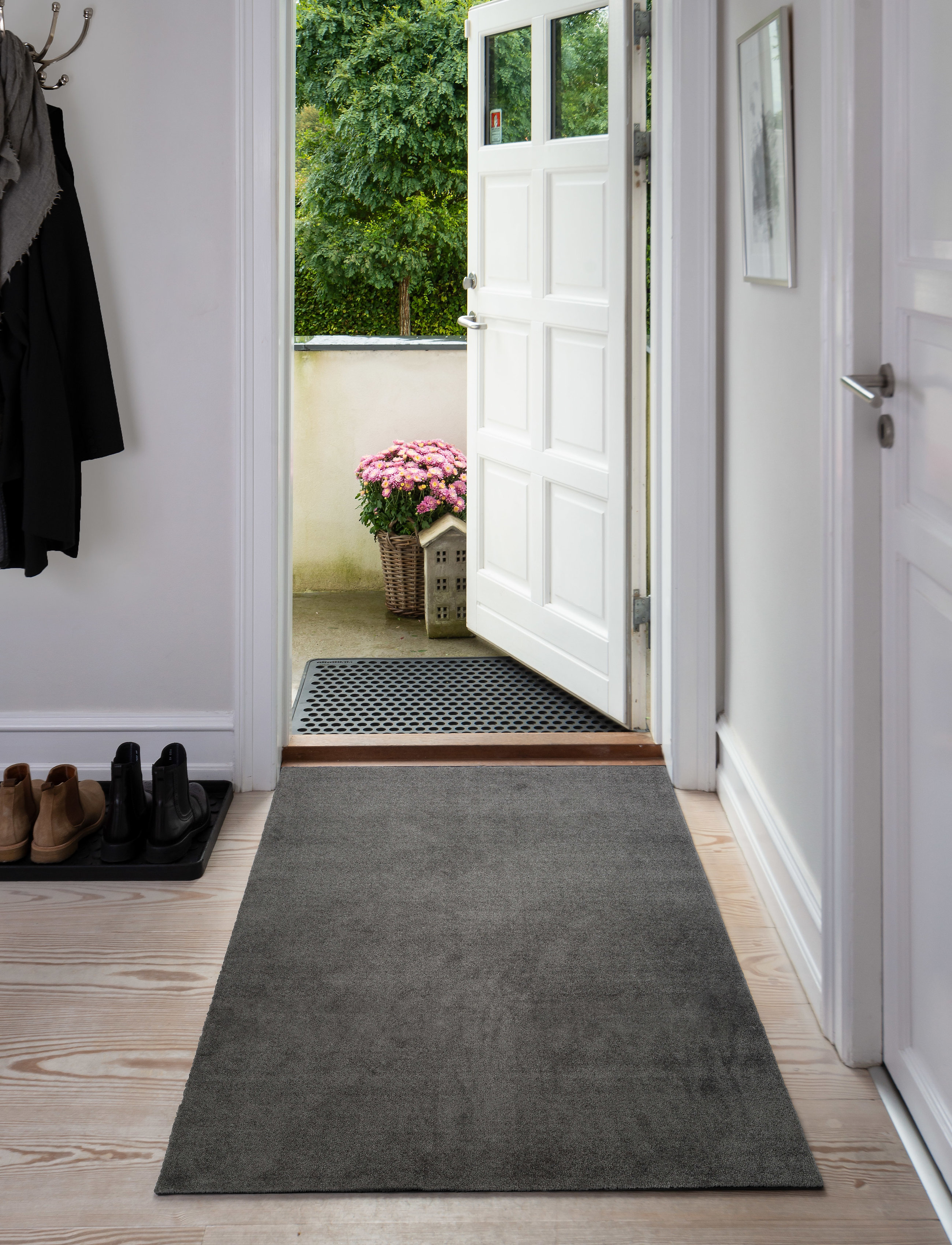 tica copenhagen Floormat Polyamide, 130X90 Cm, Unicolor, 130X90X0.7 cm, Rugs & Carpets, Grau - Door Mats, Homeware