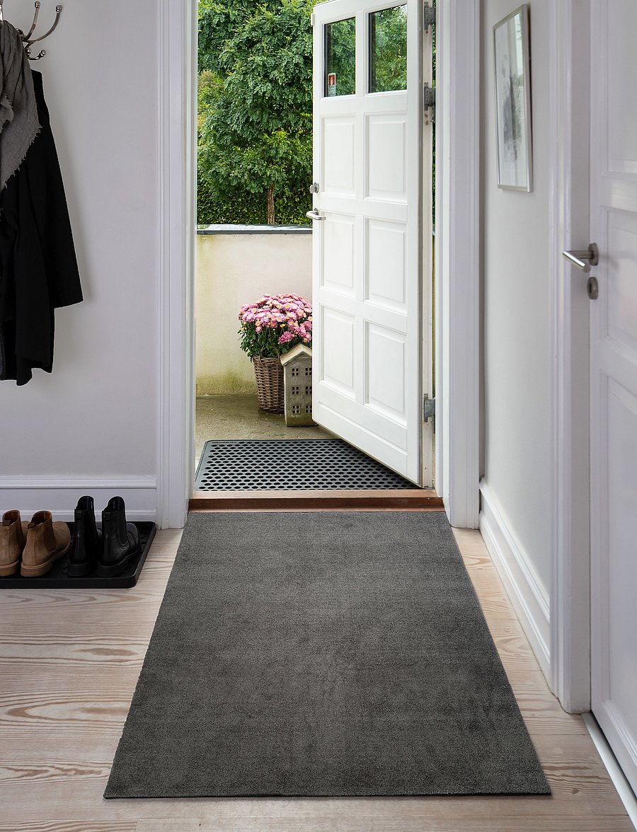 tica copenhagen - Floormat polyamide, 130x90 cm, unicolor - uksematid - steelgrey - 0