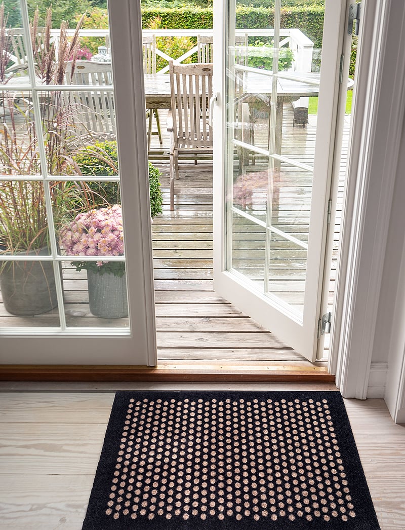 tica copenhagen - Floormat polyamide, 90x60 cm, dot design - türmatten - black/beige - 0