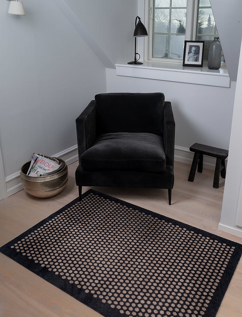 tica copenhagen - Floormat polyamide, 130x90 cm, dot design - türmatten - black/beige - 5