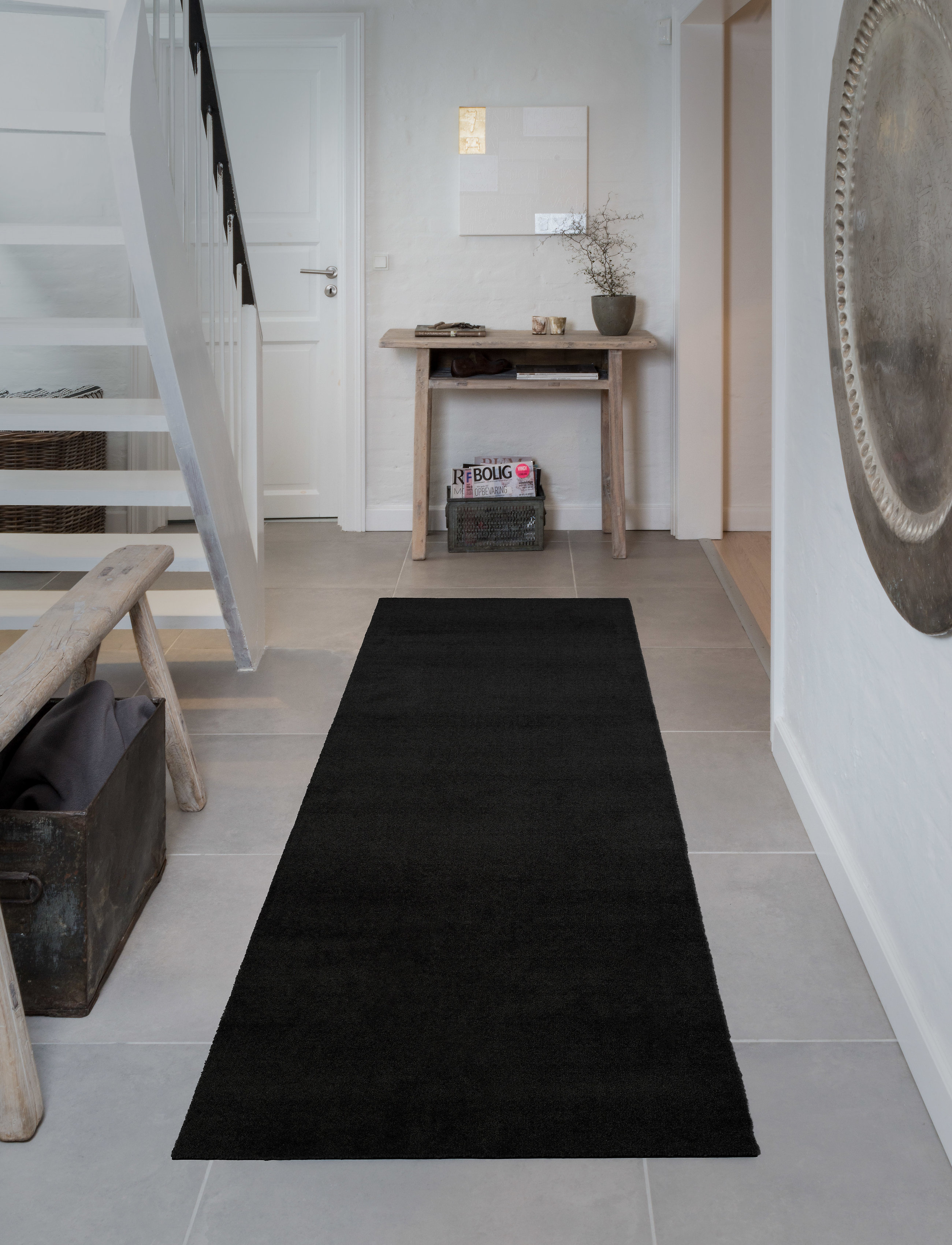 tica copenhagen Floormat Polyamide, 200X90 Cm, Unicolor, cm, Rugs & Carpets, Schwarz - Hallway Runners, Homeware