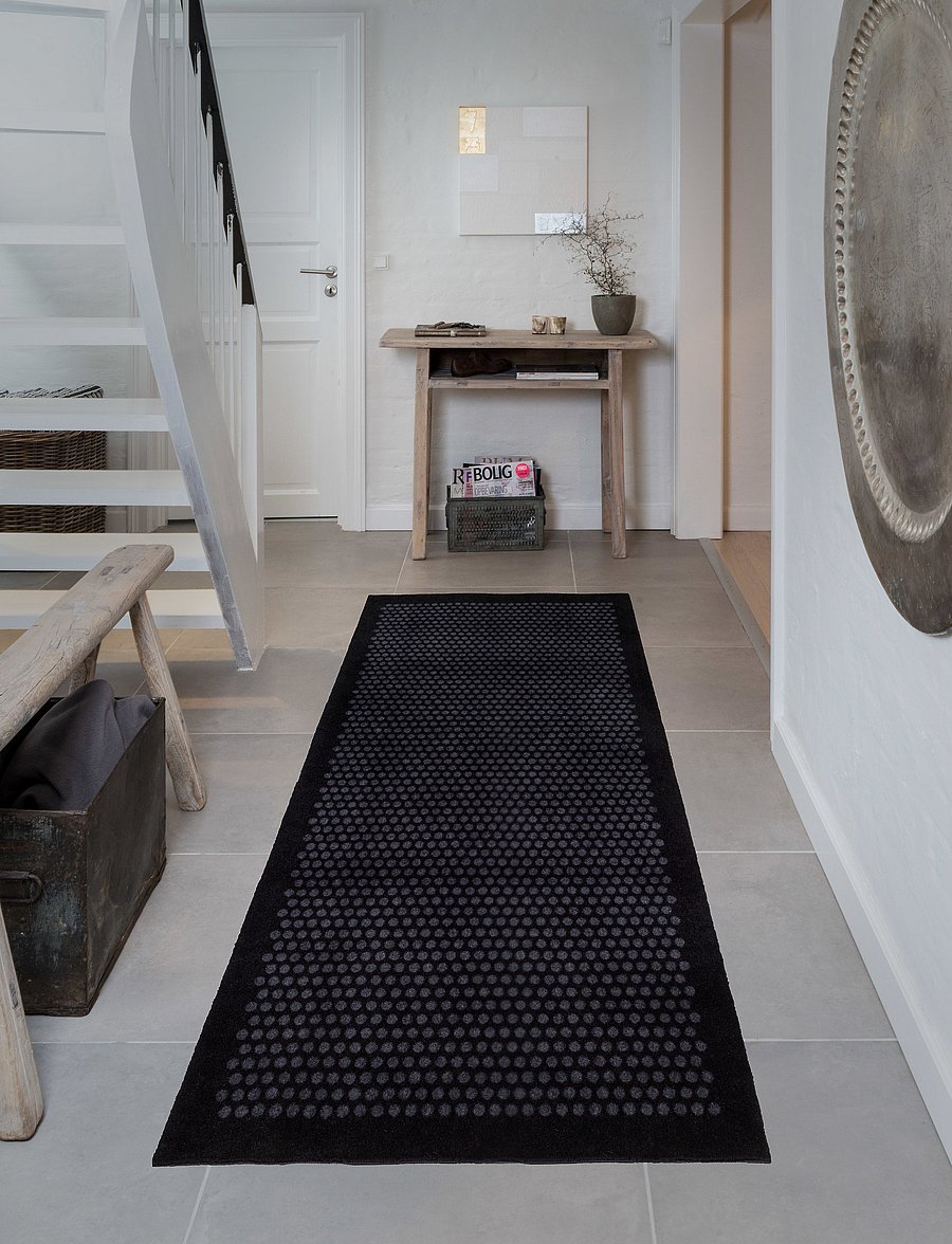 tica copenhagen - Floormat polyamide, 200x90 cm, dot design - flurläufer - black/grey - 5