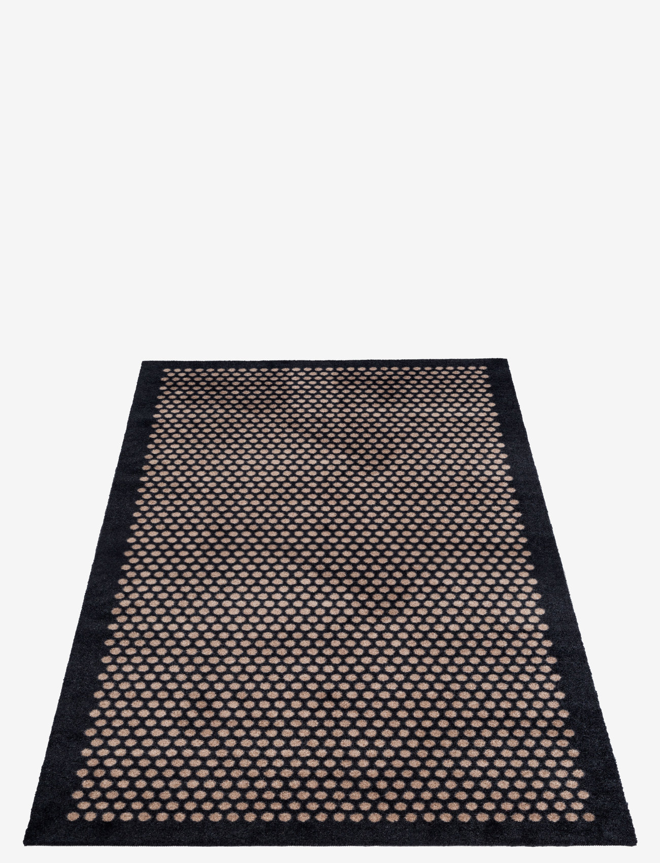 tica copenhagen - Floormat polyamide, 200x90 cm, dot design - gulvløpere - black/beige - 1