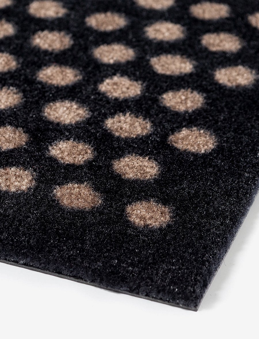 tica copenhagen - Floormat polyamide, 200x90 cm, dot design - flurläufer - black/beige - 4