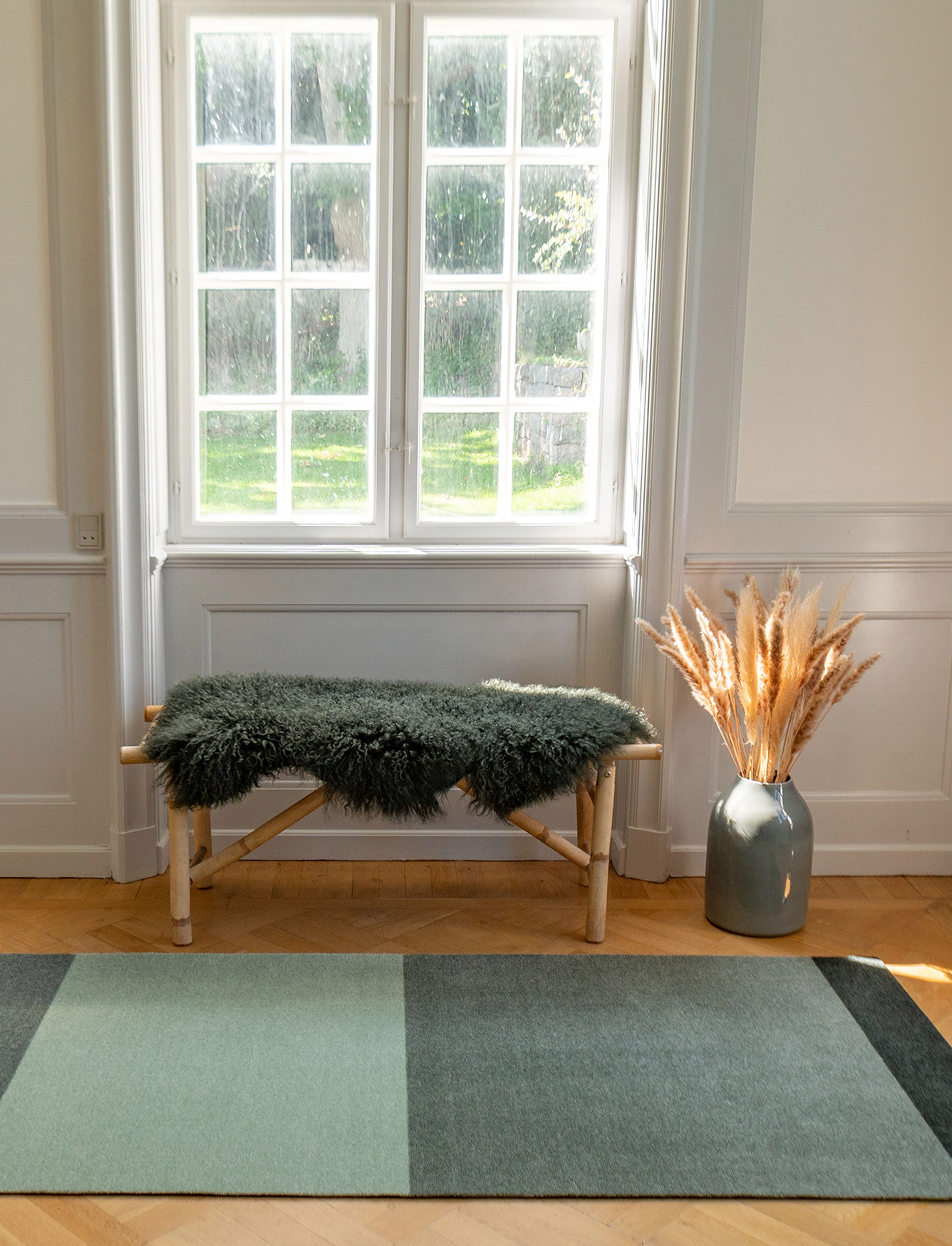 tica copenhagen - Carpet stripes horizon - hallopers - green:light/dusty/dark - 5