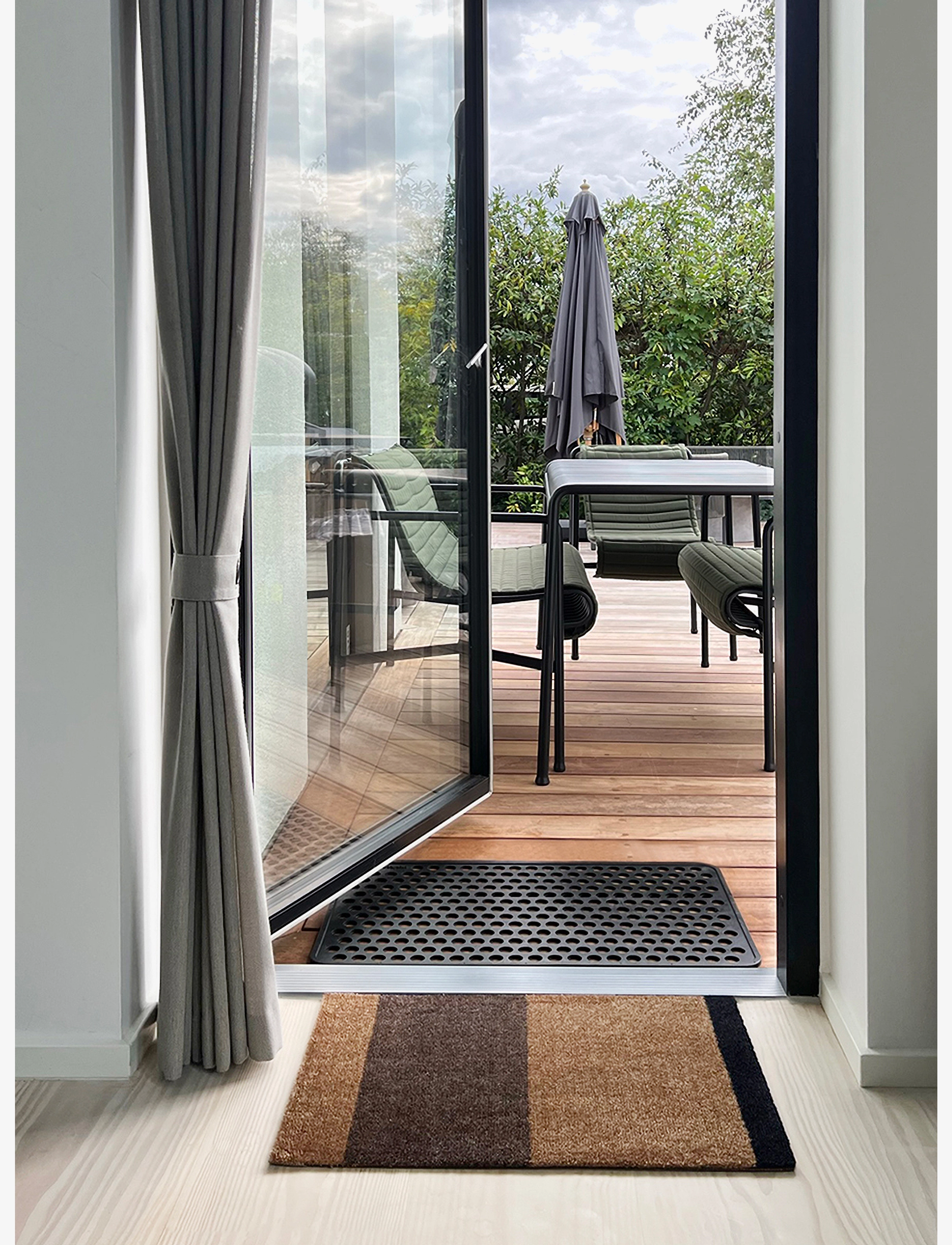 tica copenhagen - Floormat/carpet cognac stripes 40x60 cm - alhaisimmat hinnat - brown - 3