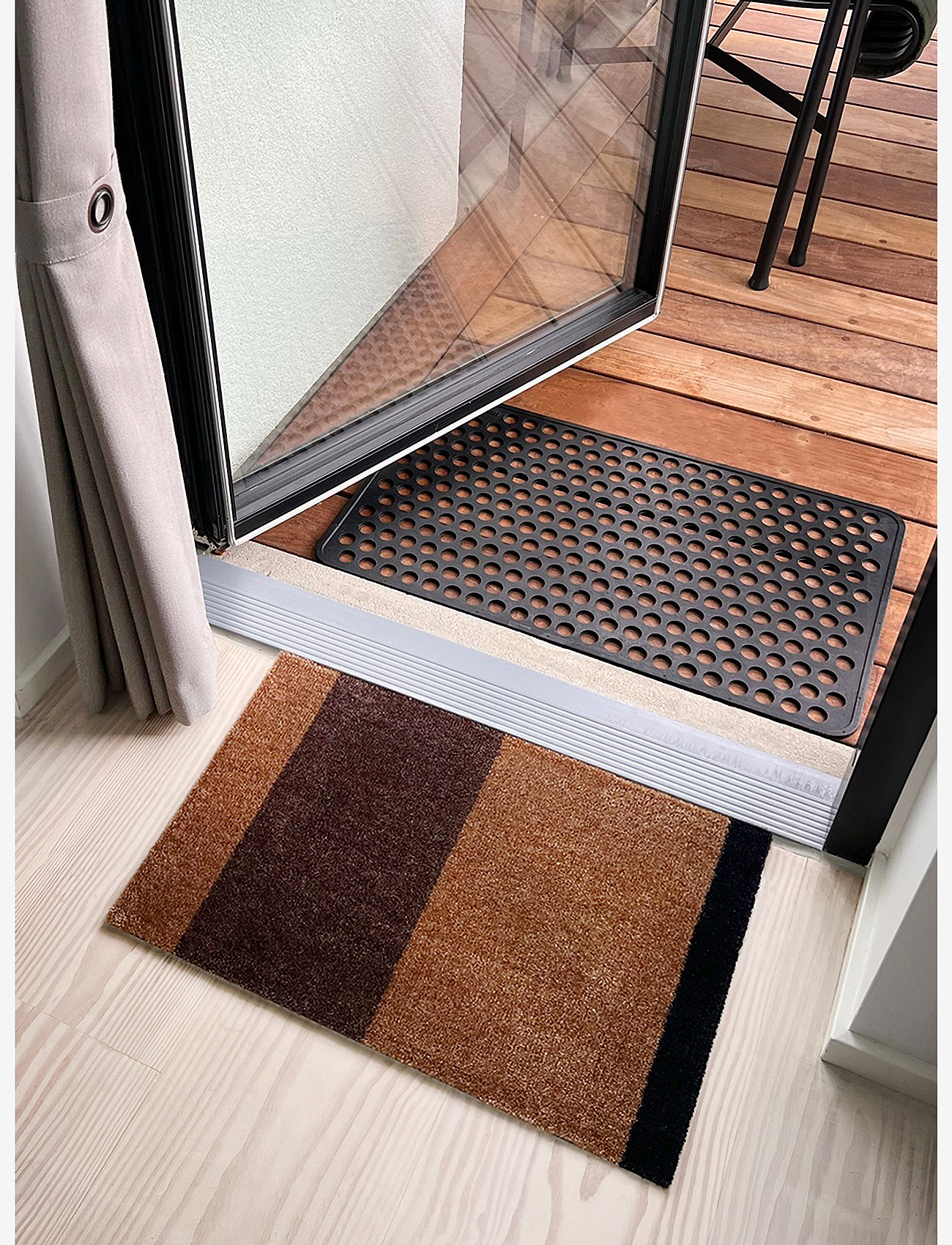 tica copenhagen - Floormat/carpet cognac stripes 40x60 cm - nach preis einkaufen - brown - 4