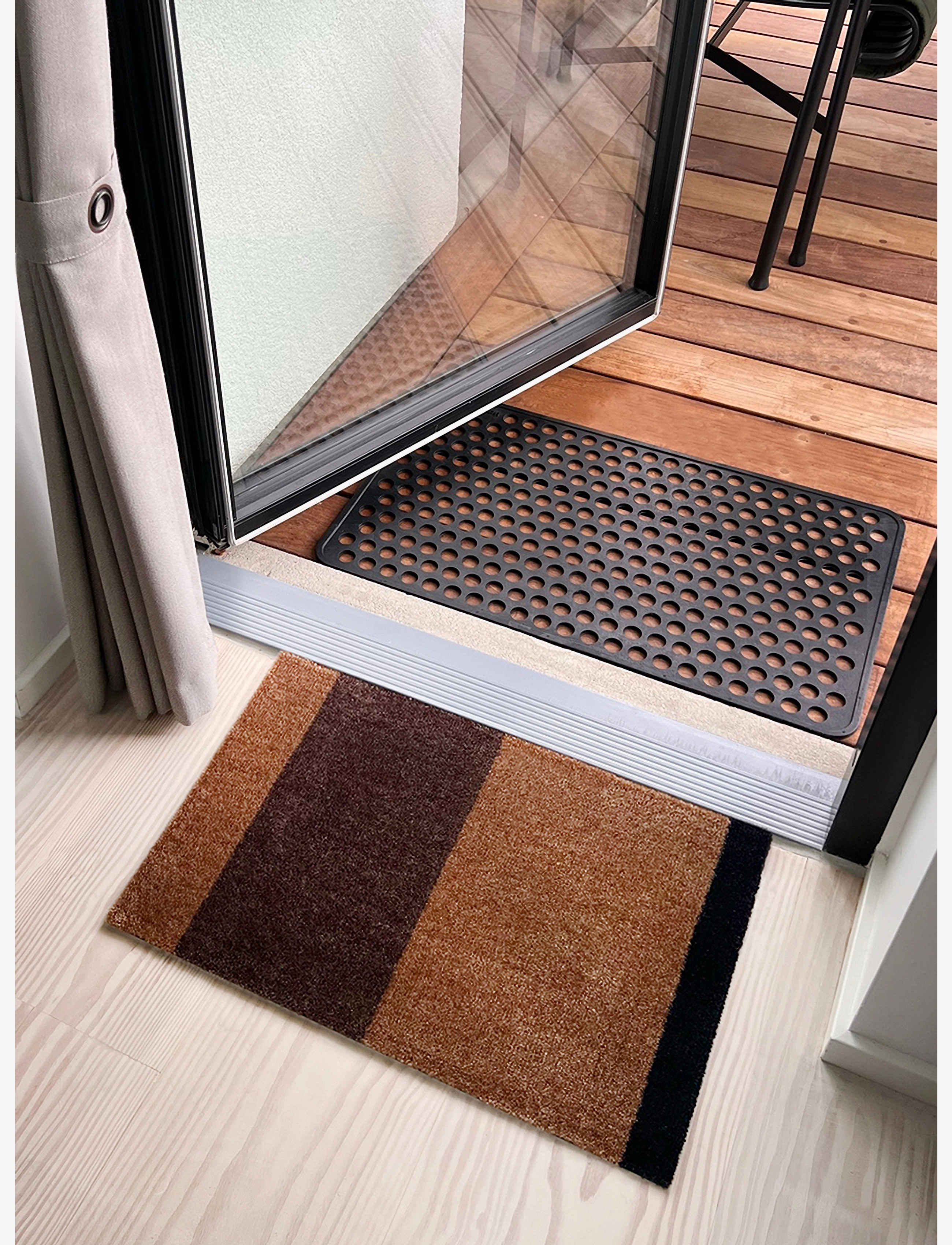tica copenhagen - Floormat/carpet cognac stripes 40x60 cm - alhaisimmat hinnat - brown - 4