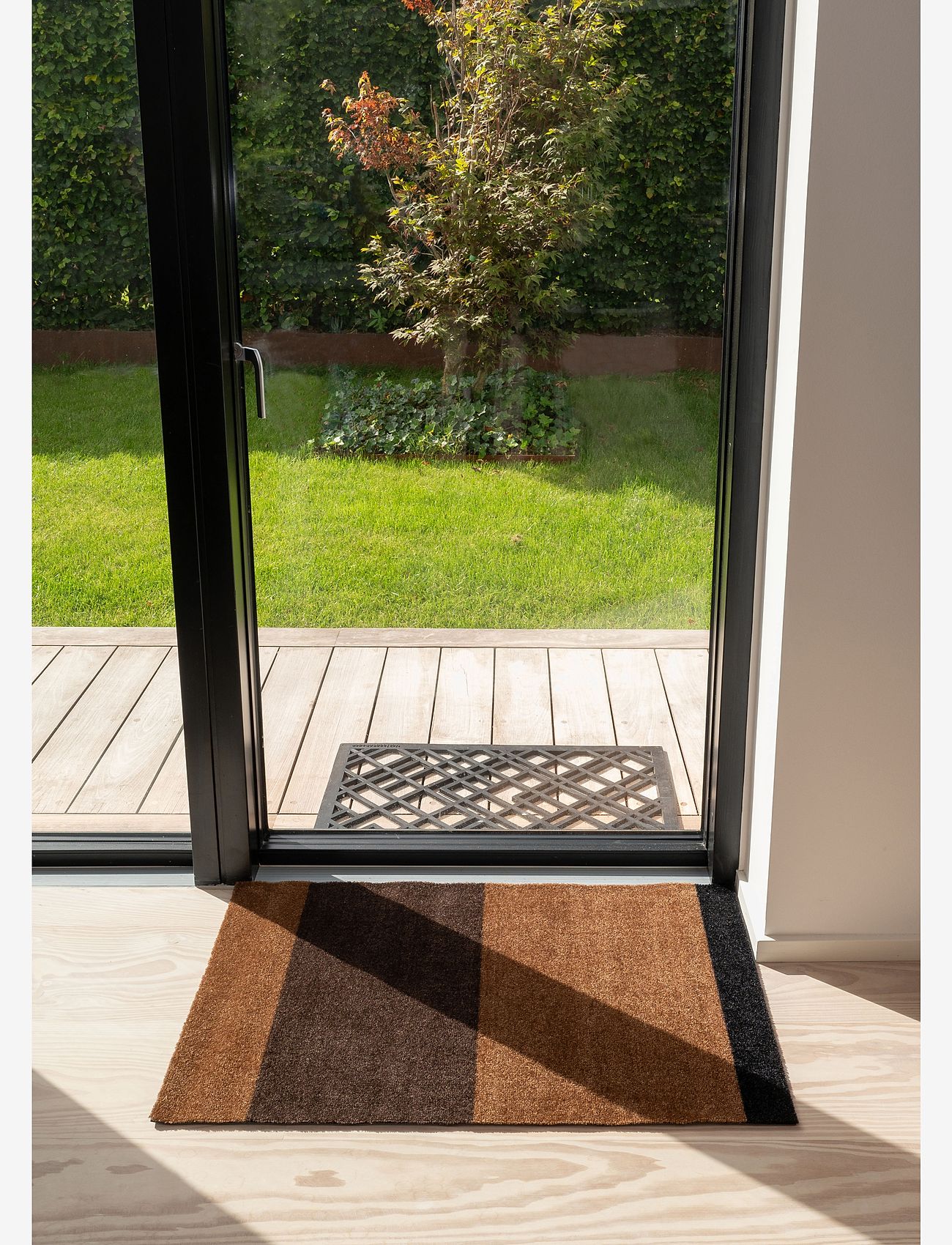 tica copenhagen - Floormat/carpet cognac stripes 60x90 cm - hallmattor - brown - 3
