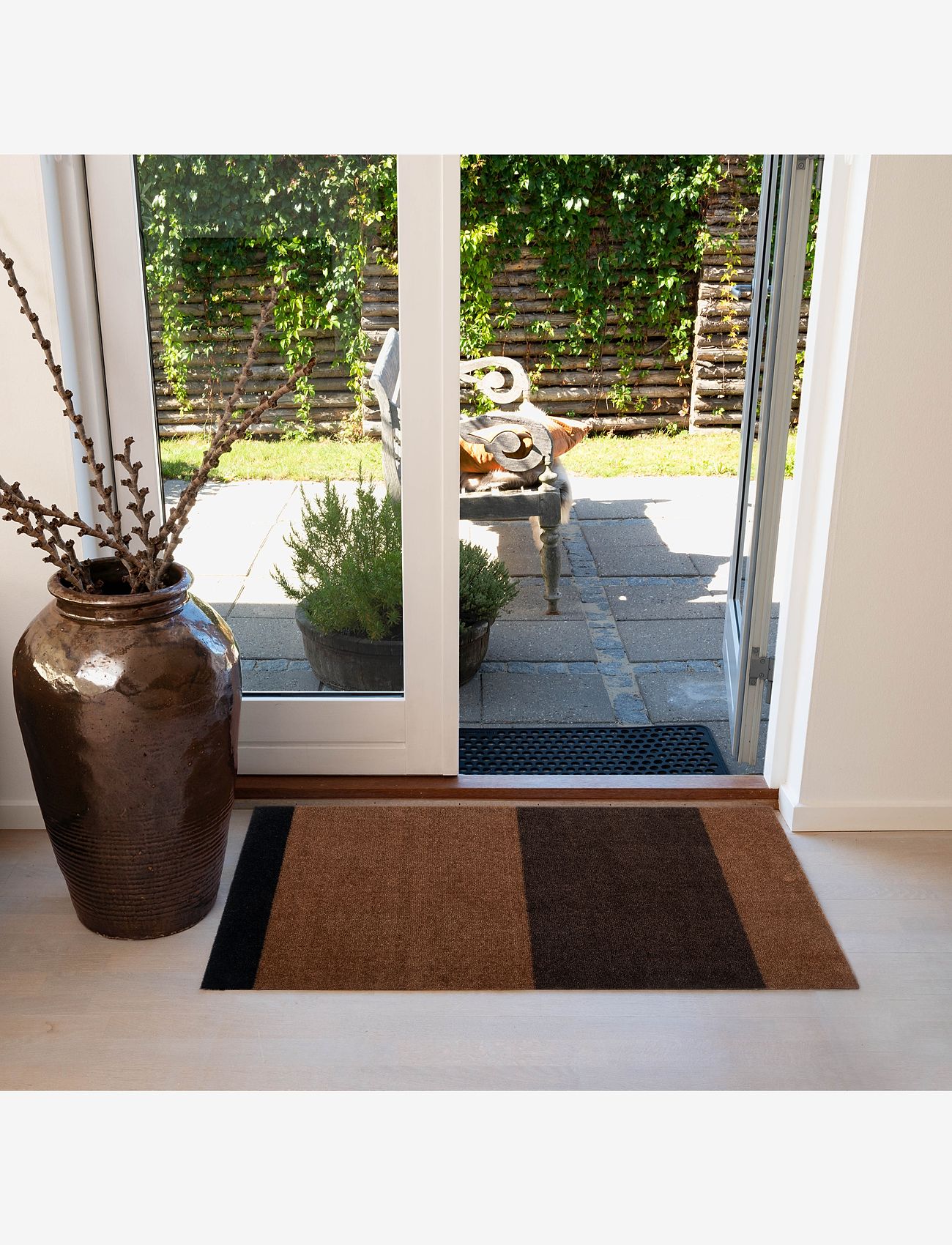 tica copenhagen - Floormat/carpet cognac stripes 67x120 cm - hallway runners - brown - 2