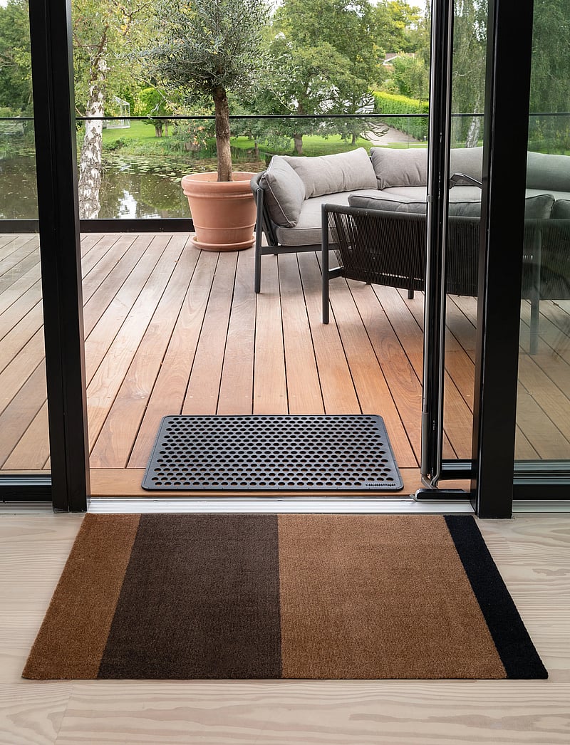 tica copenhagen - Floormat/carpet cognac stripes 90x130 cm - flurläufer - brown - 0