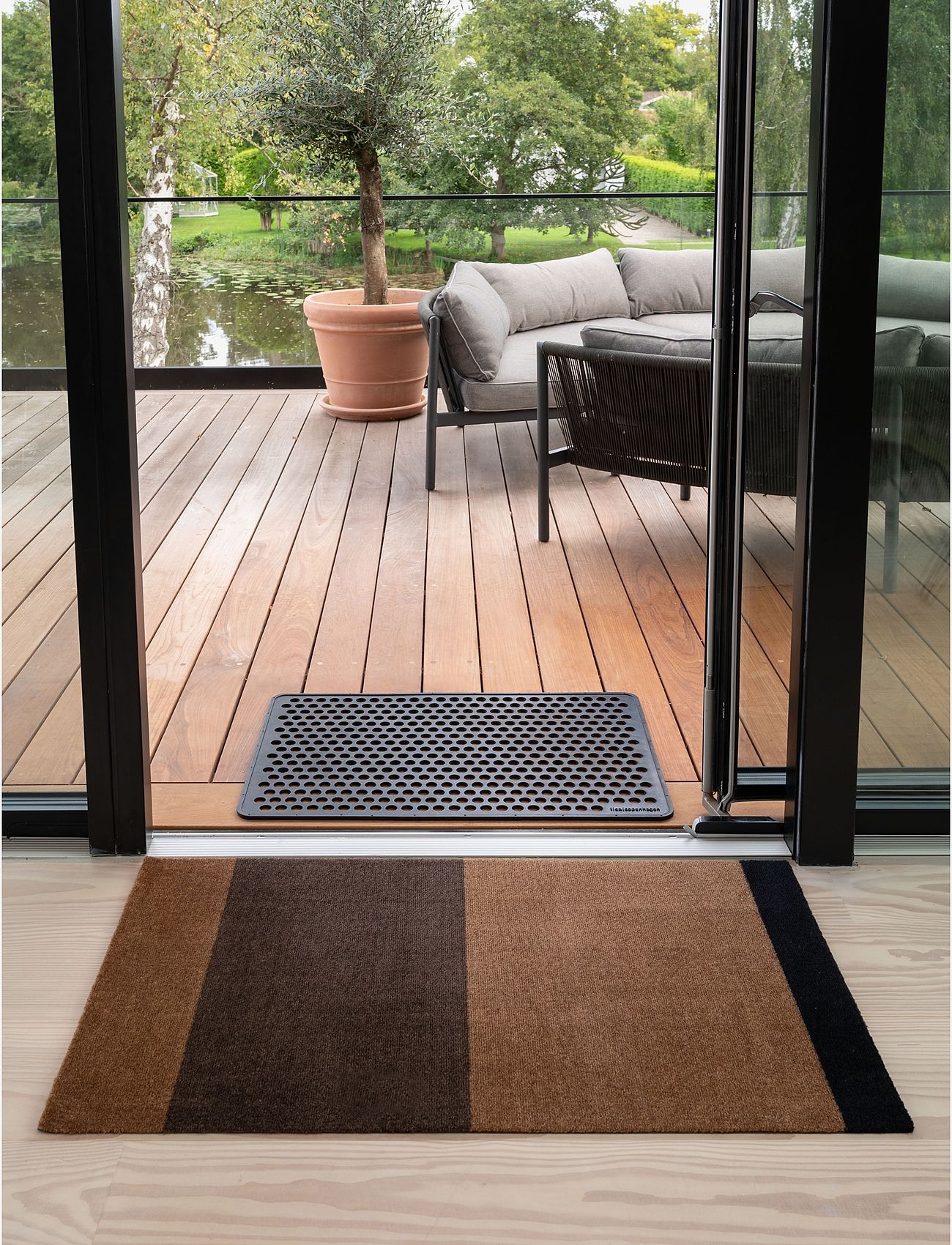tica copenhagen - Floormat/carpet cognac stripes 90x130 cm - flurläufer - brown - 3