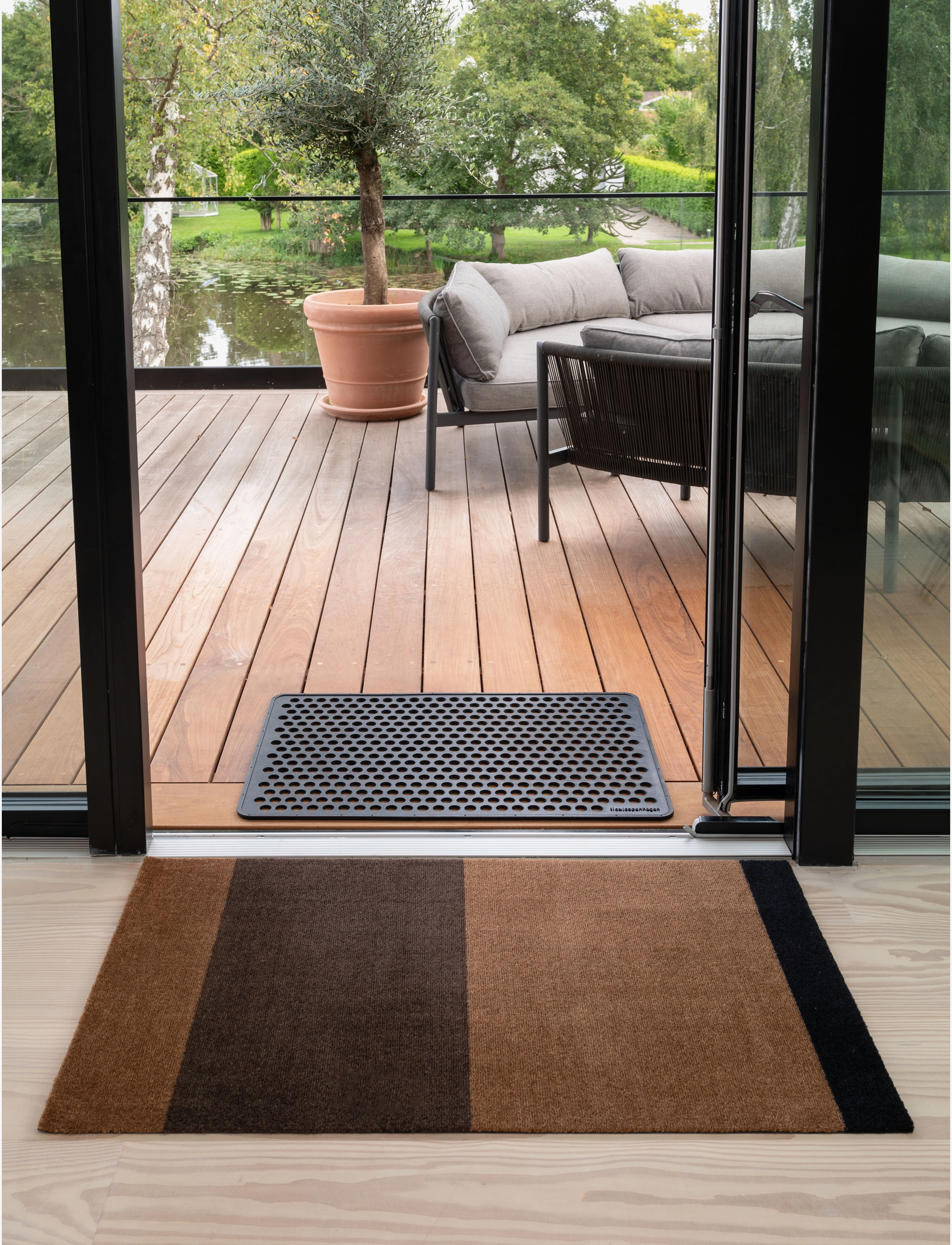 tica copenhagen - Floormat/carpet cognac stripes 90x130 cm - flurläufer - brown - 3
