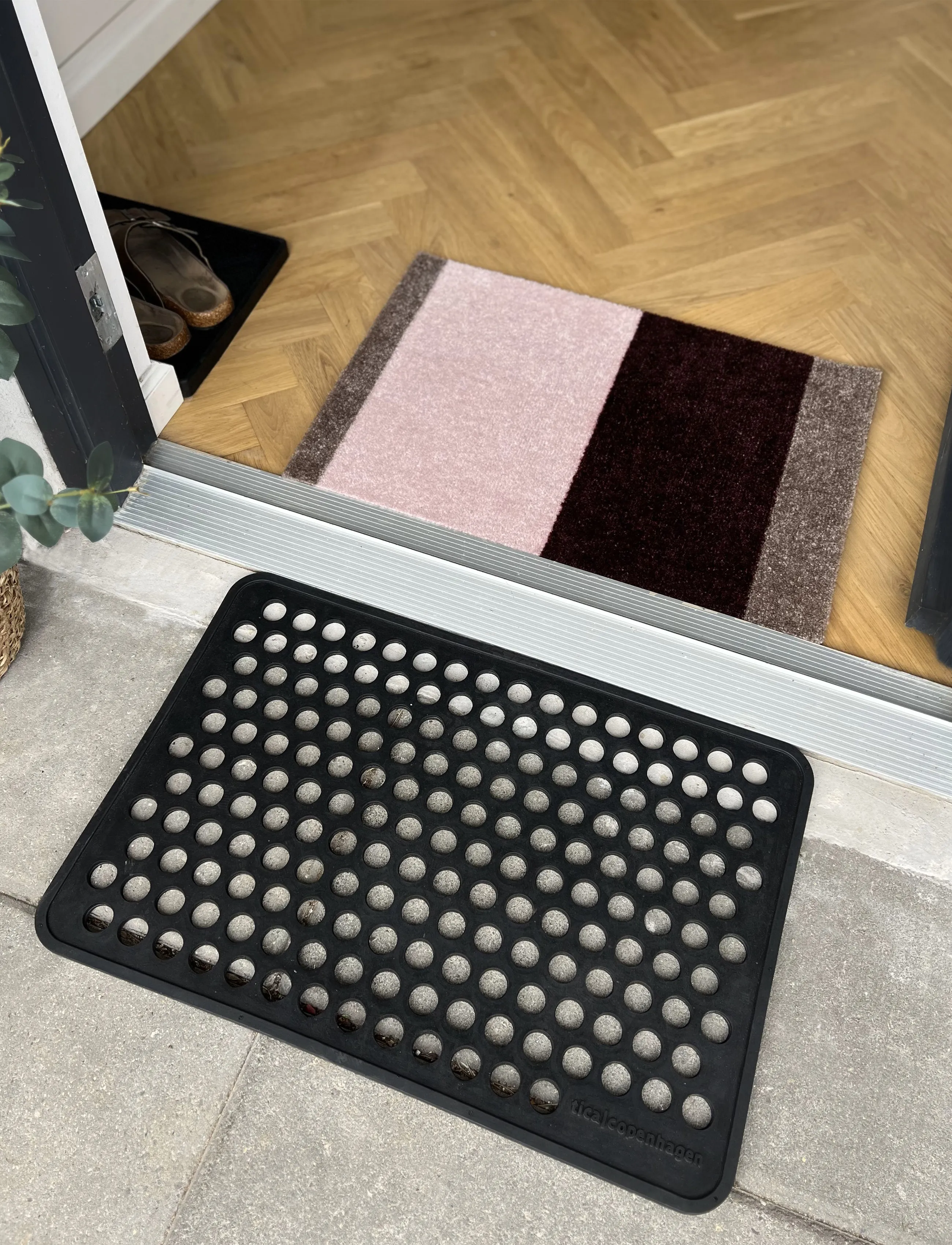 tica copenhagen - Floormat, Stripes Bordeaux/rose/sand, 40x60x0,7 cm - bordeuaux/rose/sand - 0