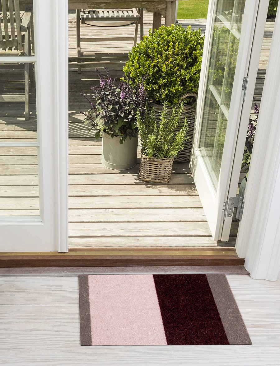 tica copenhagen - Floormat, Stripes Bordeaux/rose/sand, 40x60x0,7 cm - die niedrigsten preise - bordeuaux/rose/sand - 3