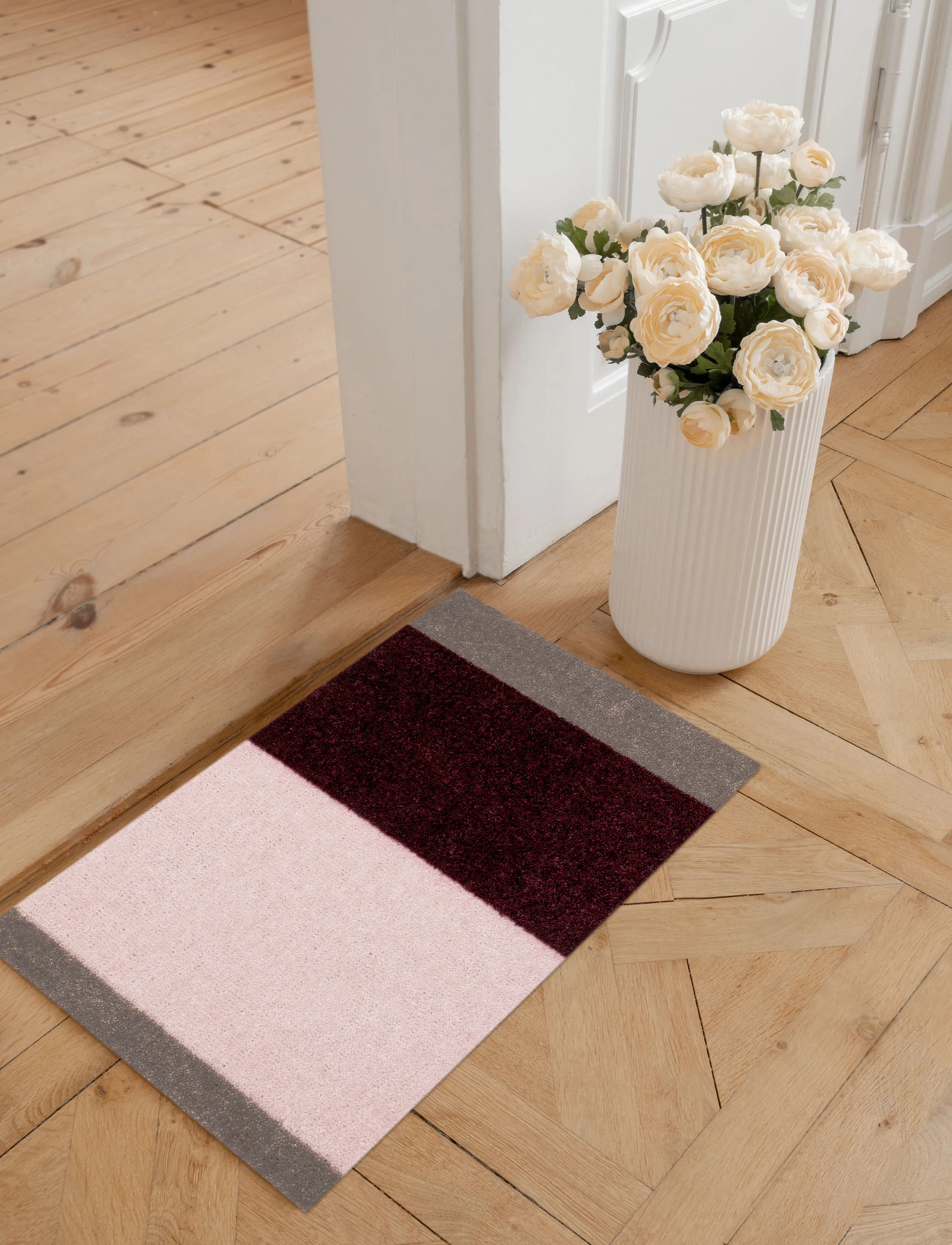 tica copenhagen - Floormat, Stripes Bordeaux/rose/sand, 40x60x0,7 cm - bordeuaux/rose/sand - 4