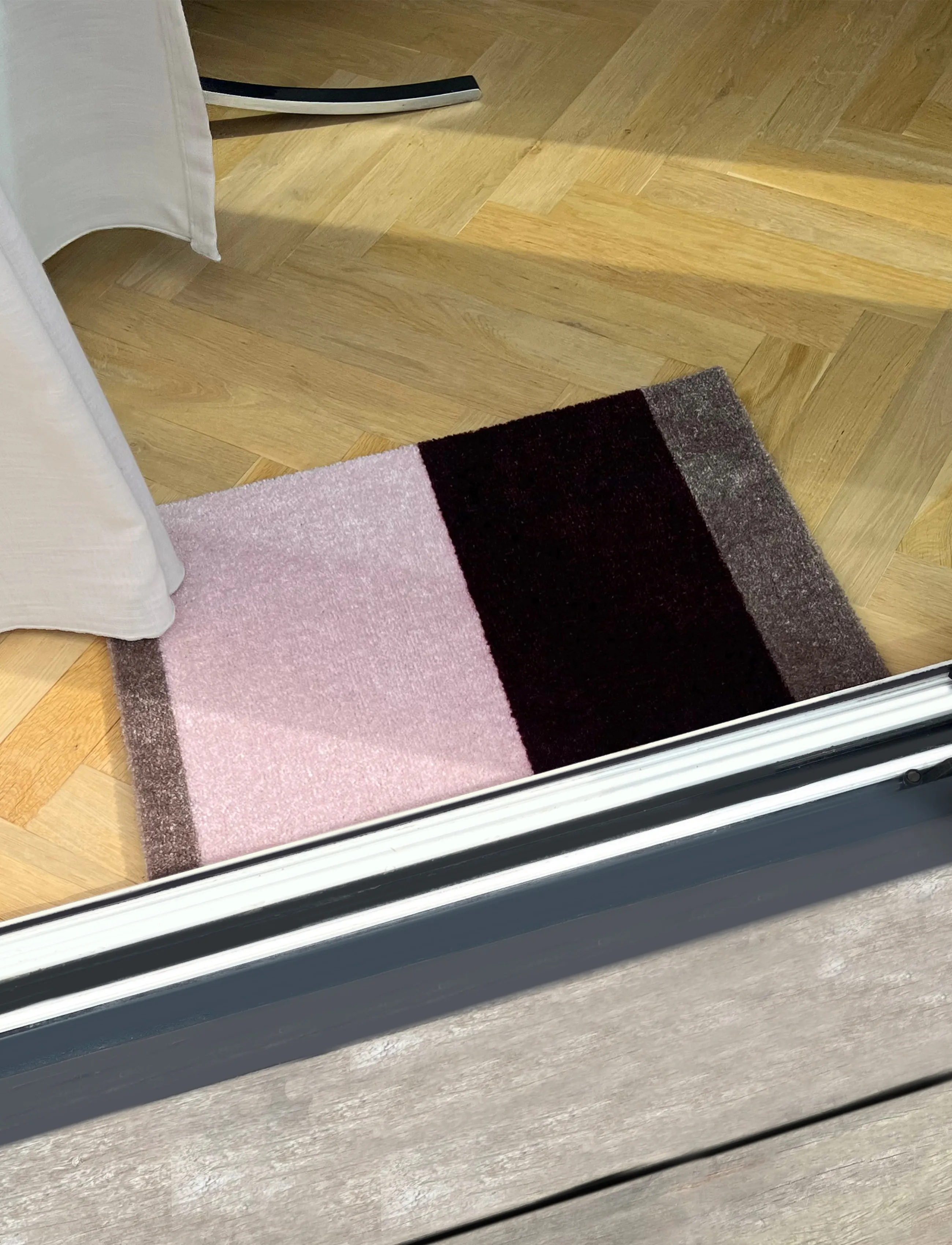 tica copenhagen - Floormat, Stripes Bordeaux/rose/sand, 40x60x0,7 cm - bordeuaux/rose/sand - 5