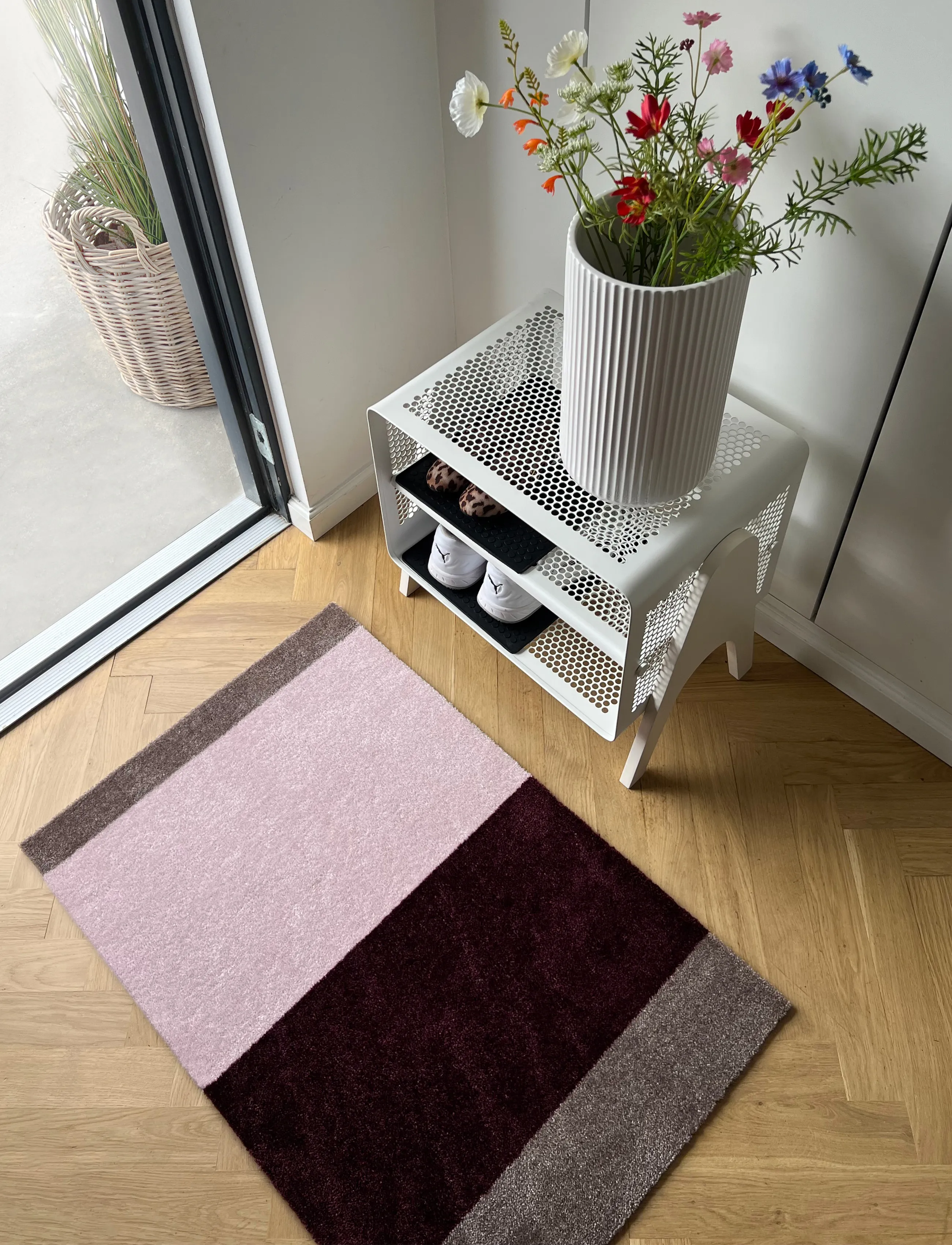 tica copenhagen - Floormat, Stripes Bordeaux//rose/sand, 60x90x0,7 cm - bordeuaux/rose/sand - 3
