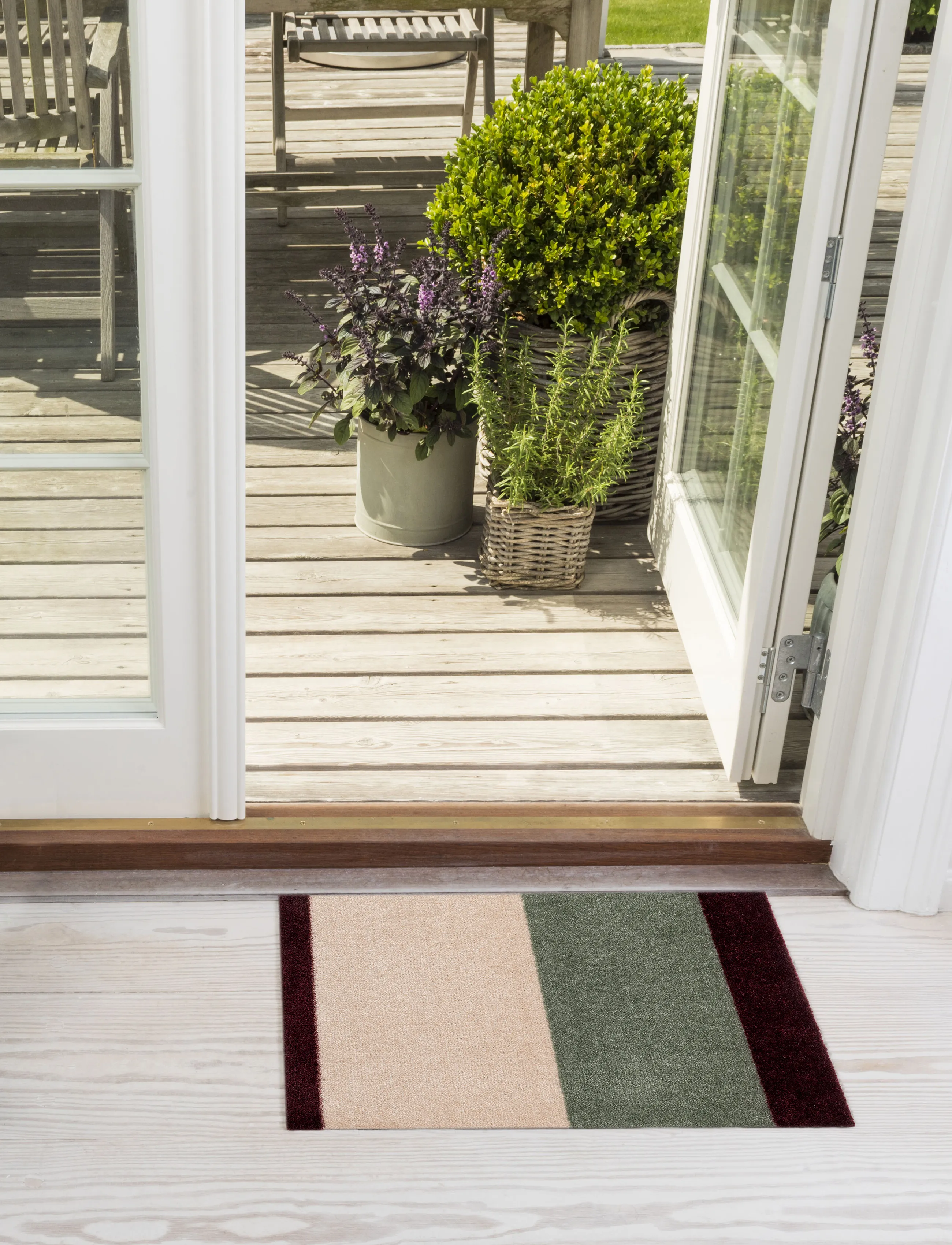 tica copenhagen - Floormat, Green/ivory/bordeaux 40x60x0,7 cm - green/ivory/bordeaux - 4
