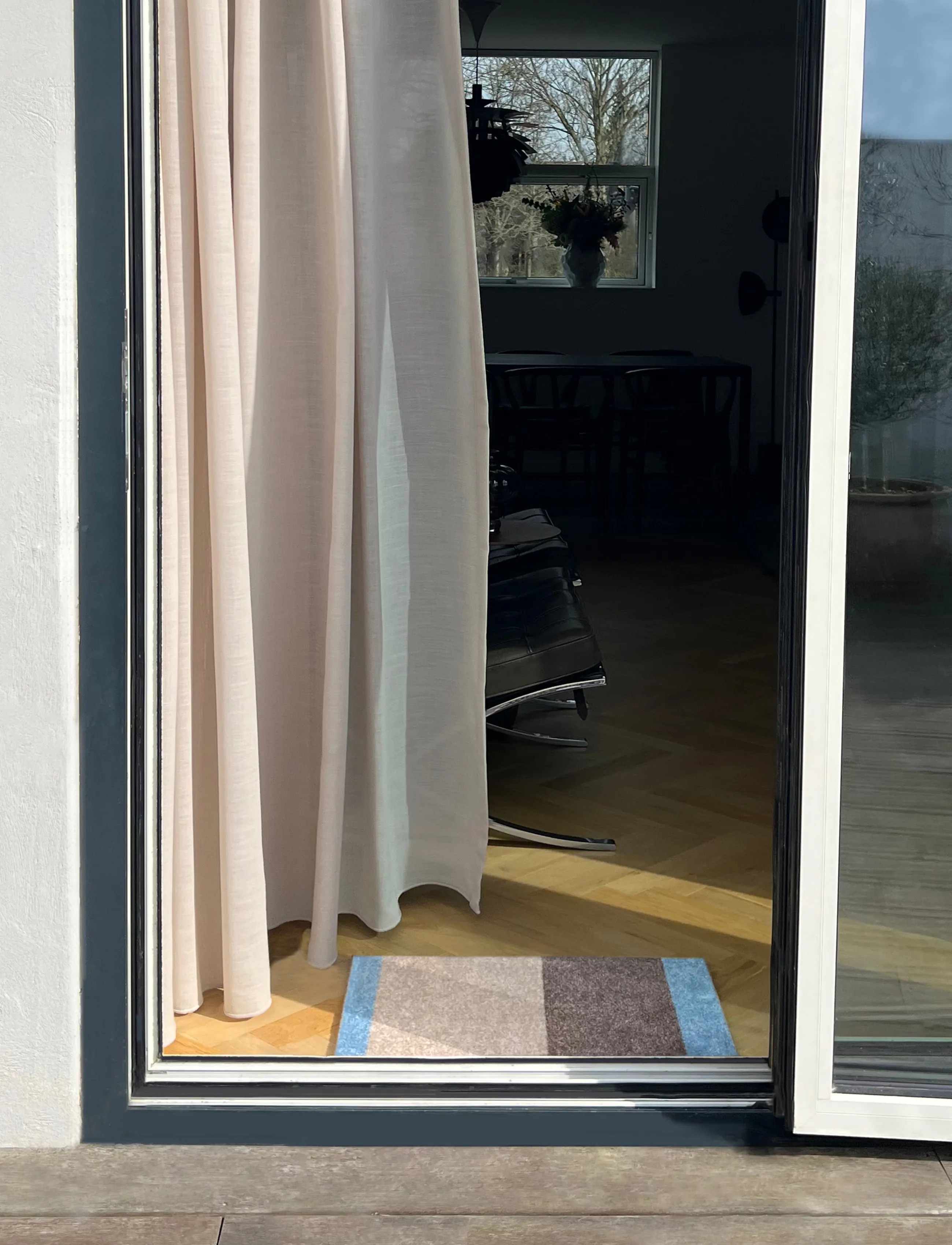 tica copenhagen - Floormat, Stripes Ivory/sand/blue, 40x60x0,7 cm - ivory/sand/blue - 0