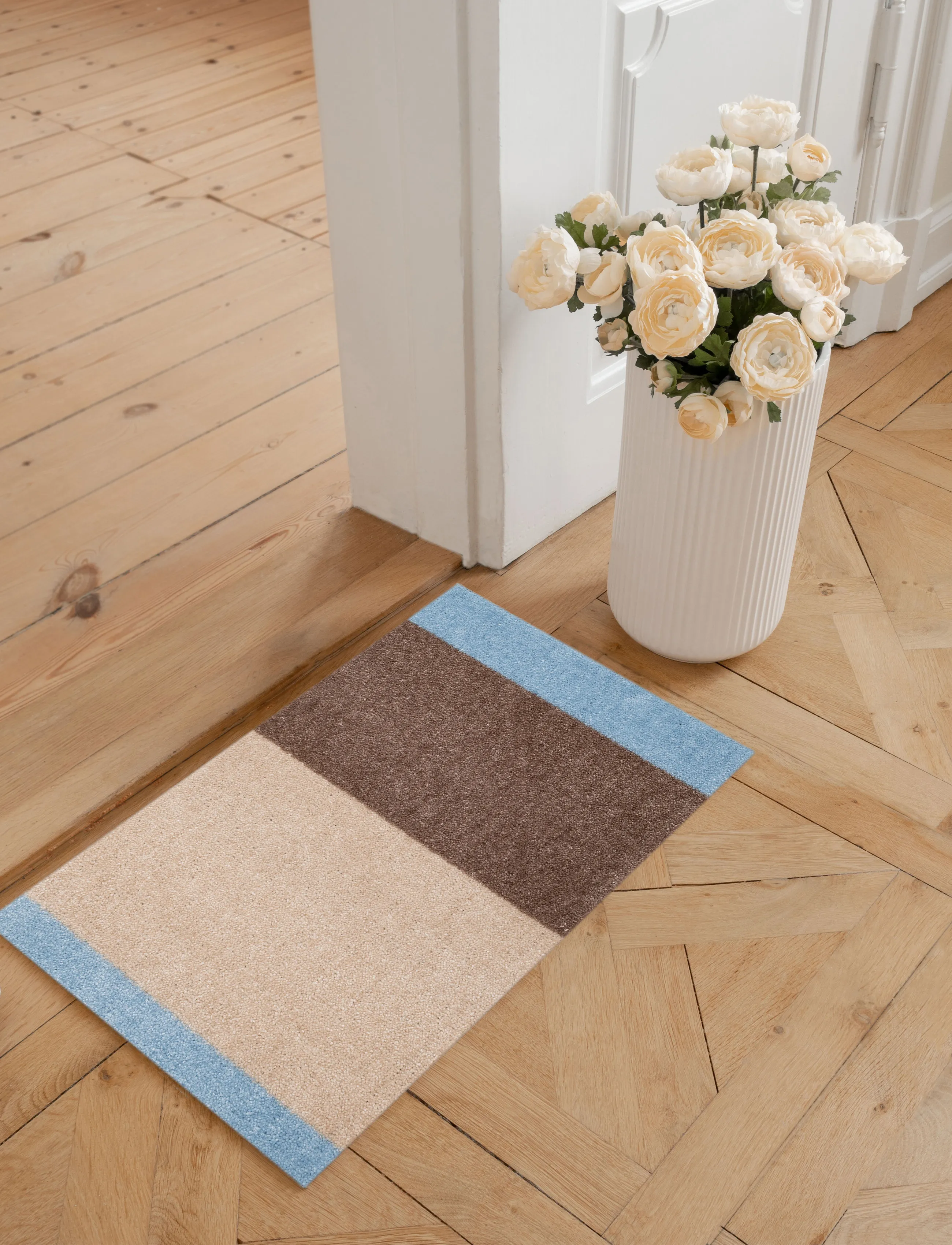 tica copenhagen - Floormat, Stripes Ivory/sand/blue, 40x60x0,7 cm - ivory/sand/blue - 3