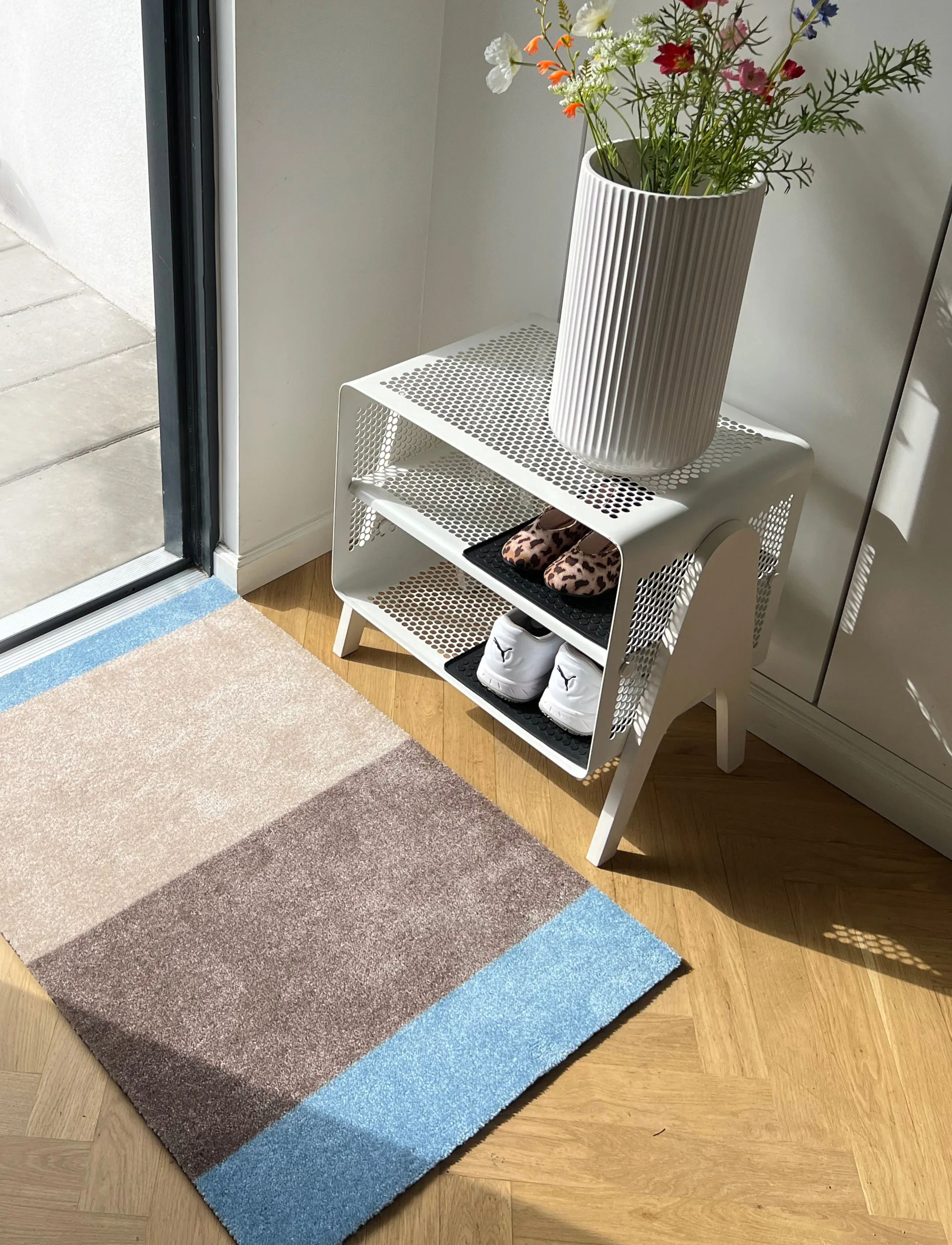 tica copenhagen - Floormat, Stripes Ivory/sand/blue, 60x90x0,7 cm - ivory/sand/blue - 0