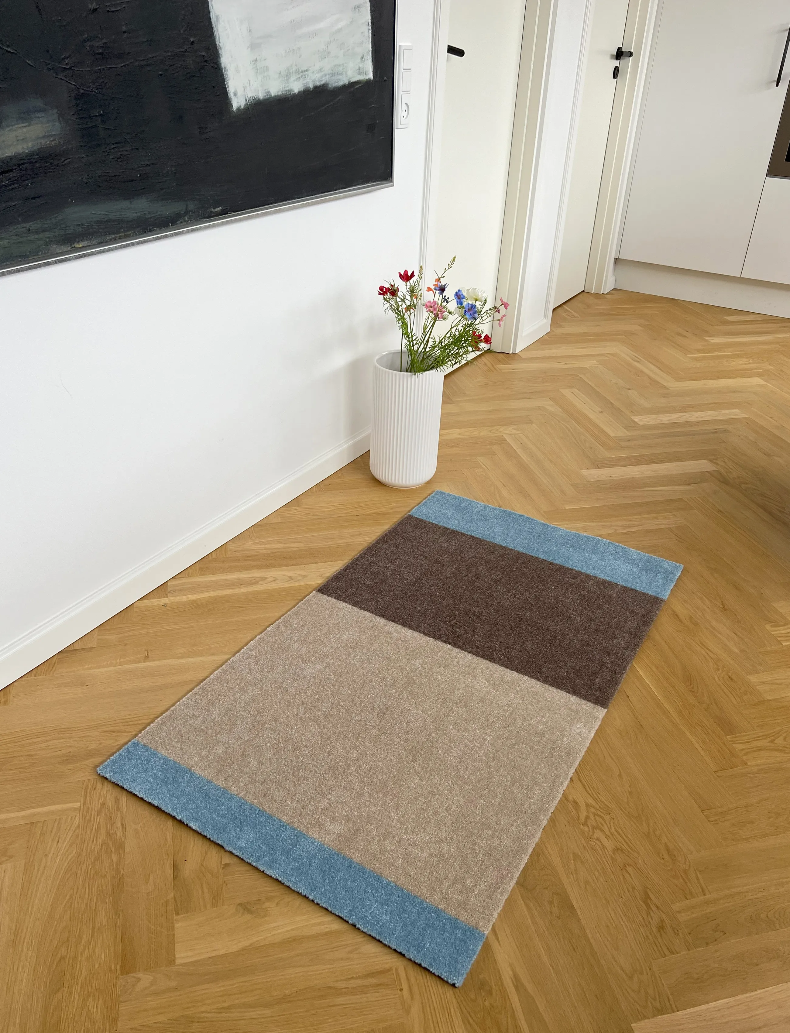 tica copenhagen - Floormat, Stripes Ivory/sand/blue, 60x90x0,7 cm - ivory/sand/blue - 3