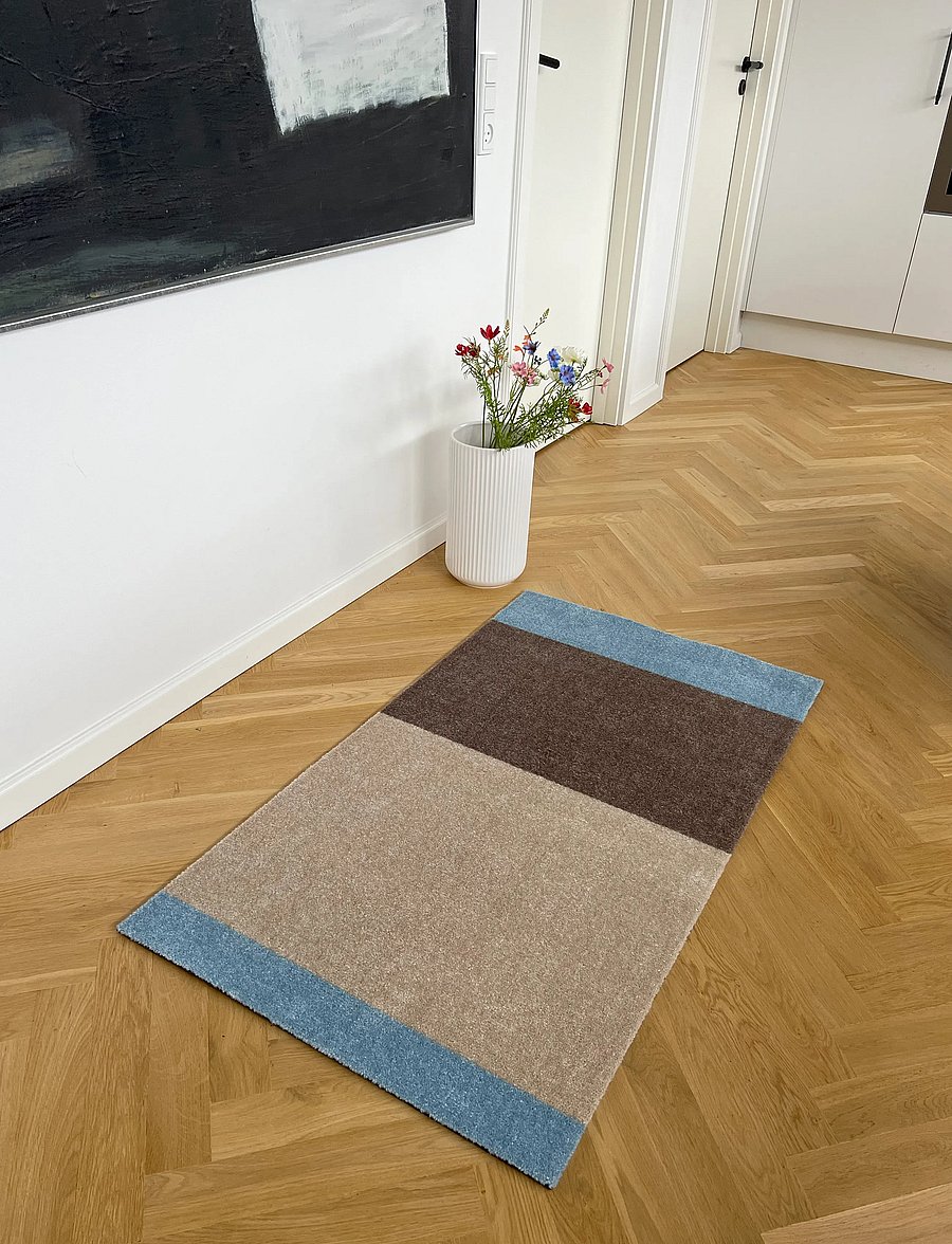 tica copenhagen - Floormat, Stripes Ivory/sand/blue, 60x90x0,7 cm - flurläufer - ivory/sand/blue - 3