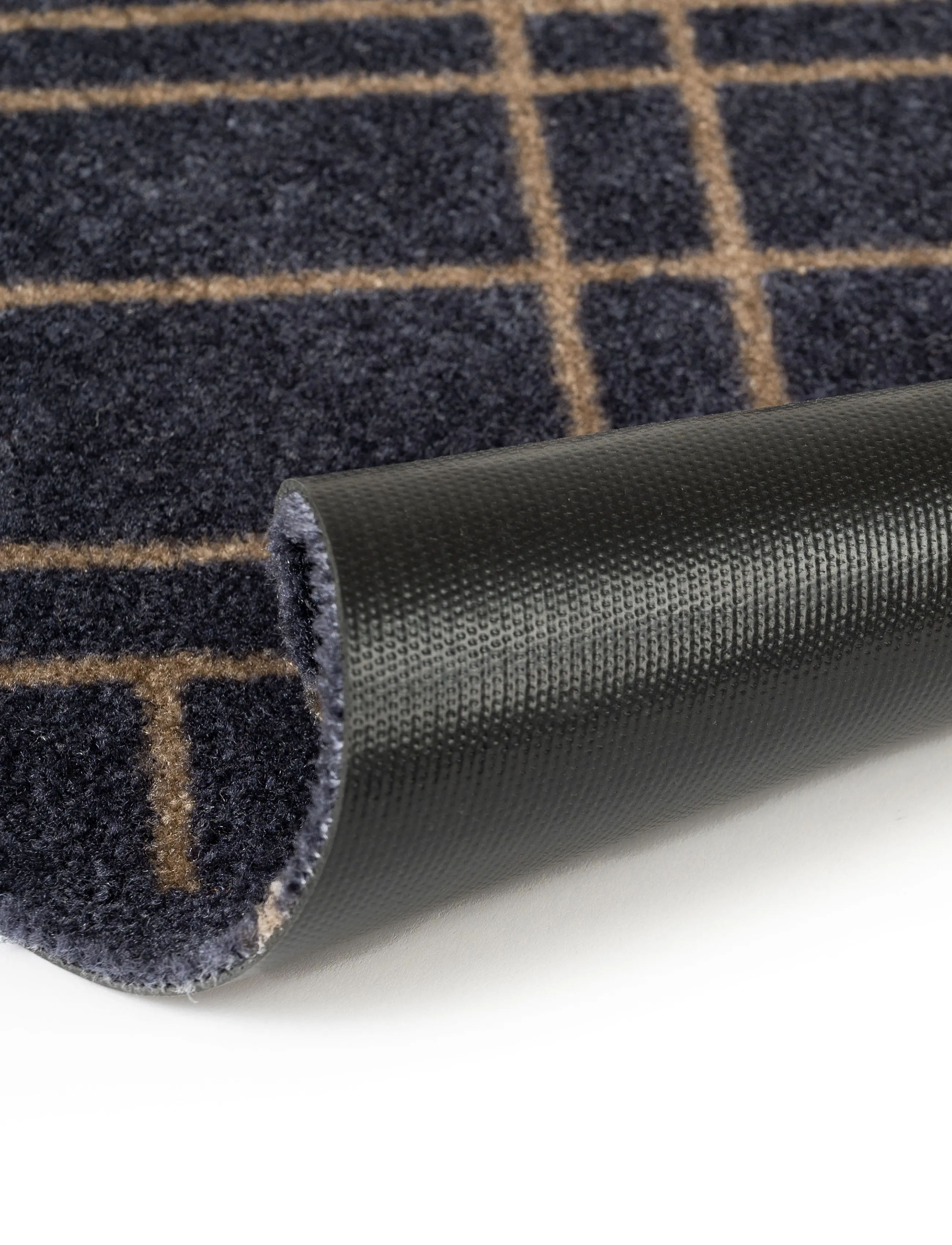 tica copenhagen - Floormat, Lines, Blue grey/Sand, 40x60x0,7 - laveste priser - sand/bluegrey - 5