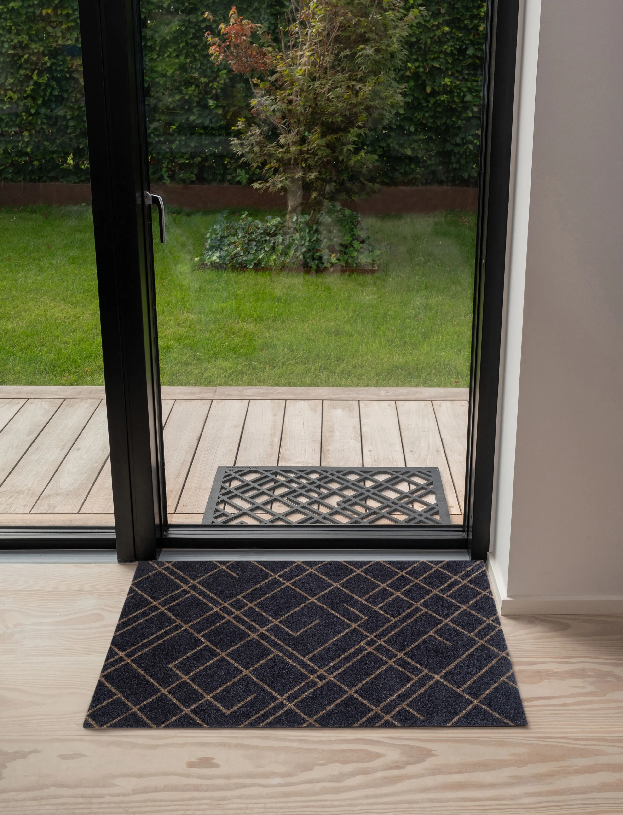 tica copenhagen - Floormat, Lines, Blue grey/Sand, 60x90x0,7 - sand/bluegrey - 4