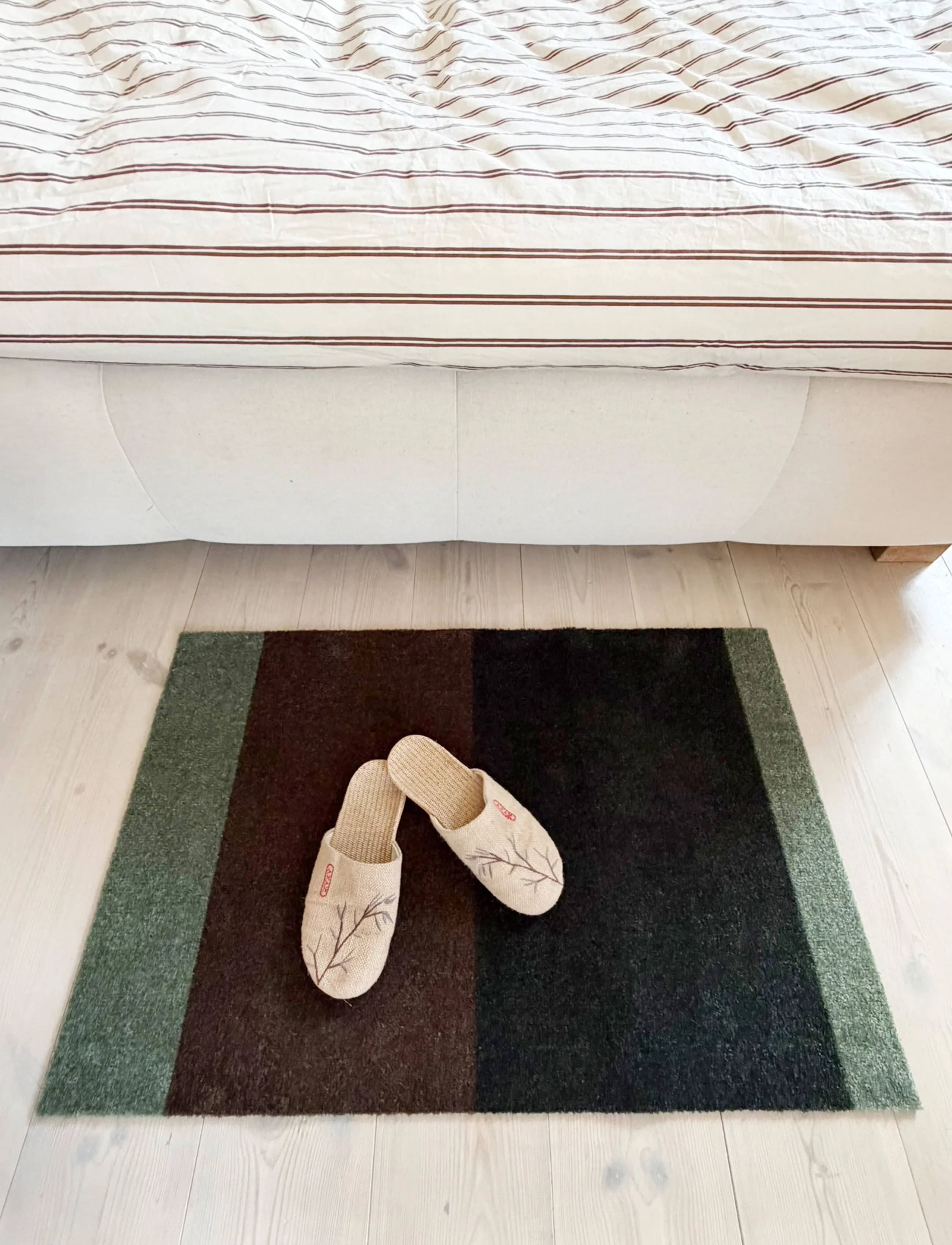 tica copenhagen - Floormat, Stripes, Dusty Green/Brown, 60x90x0,7 - green/brown - 2