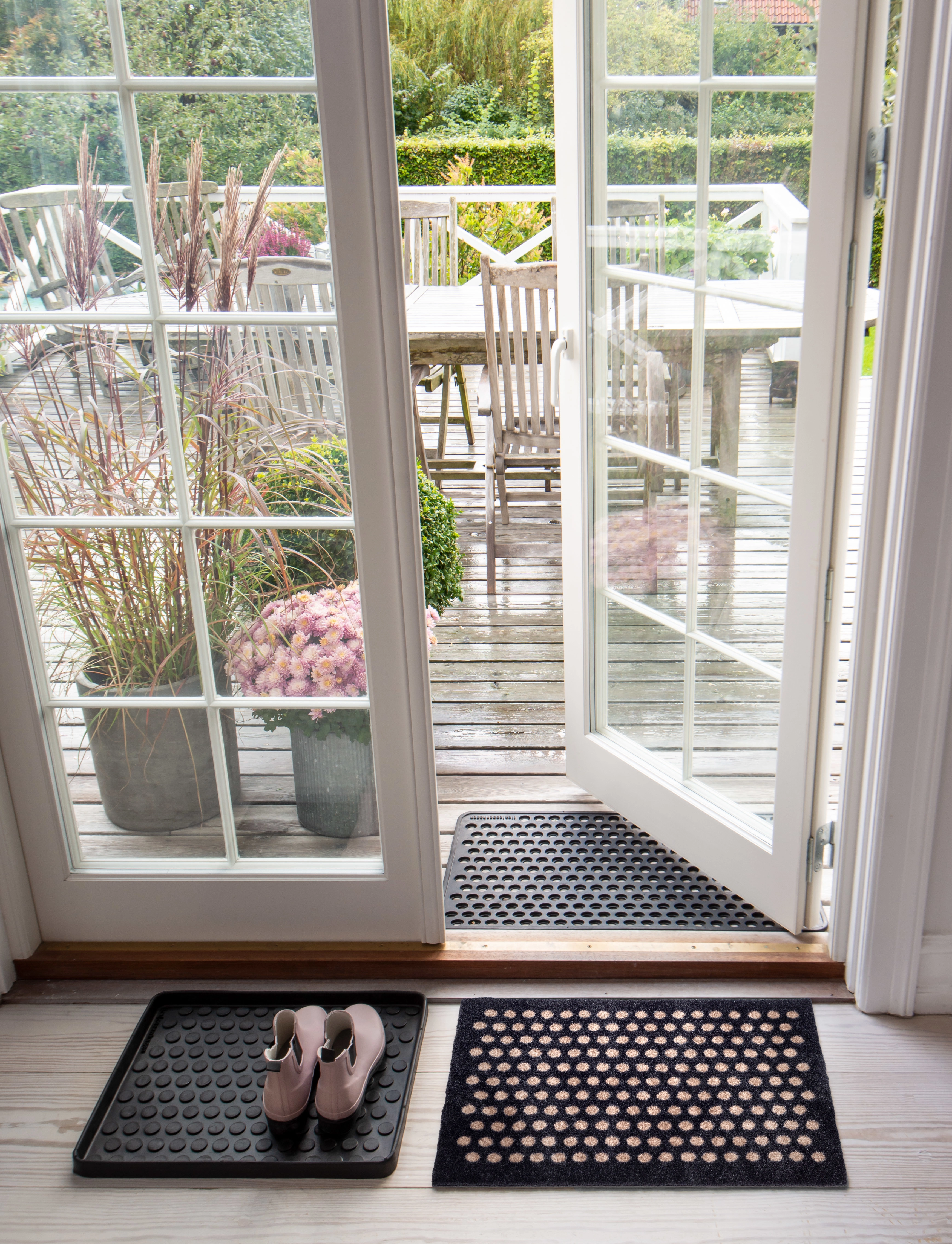 tica copenhagen Måtte Dot, 45X75 cm, Rugs & Carpets, Schwarz - Door Mats, Homeware
