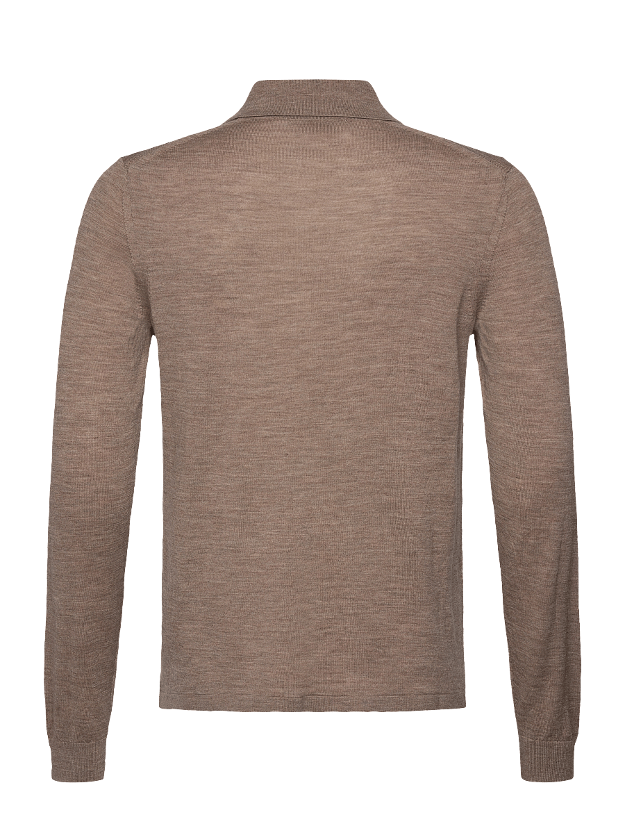 Tiger of Sweden - EROSS RWS - adīti polo krekli ar garām piedurknēm - beige melange - 2