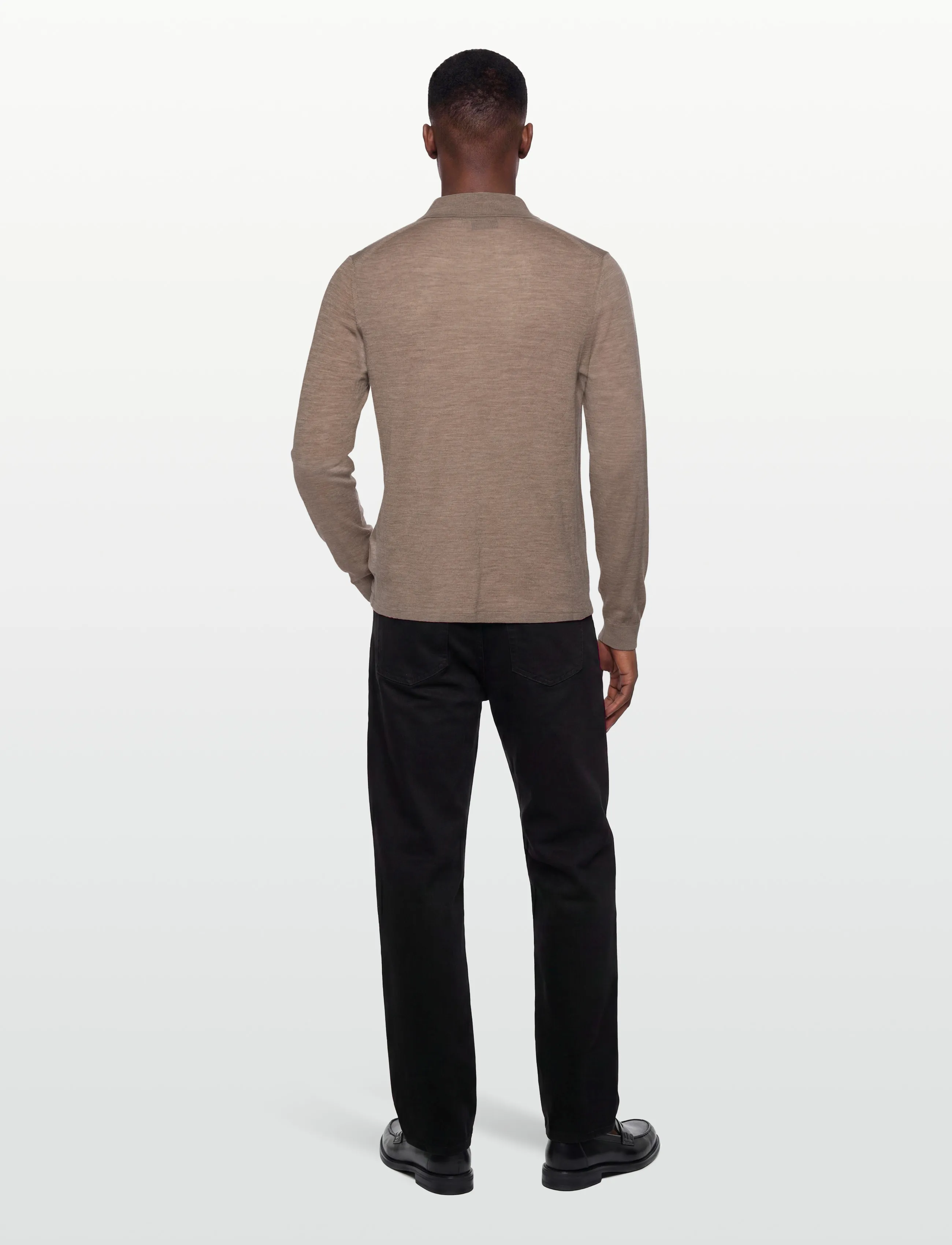 Tiger of Sweden - EROSS RWS - poloer i strik med lange ærmer - beige melange - 4