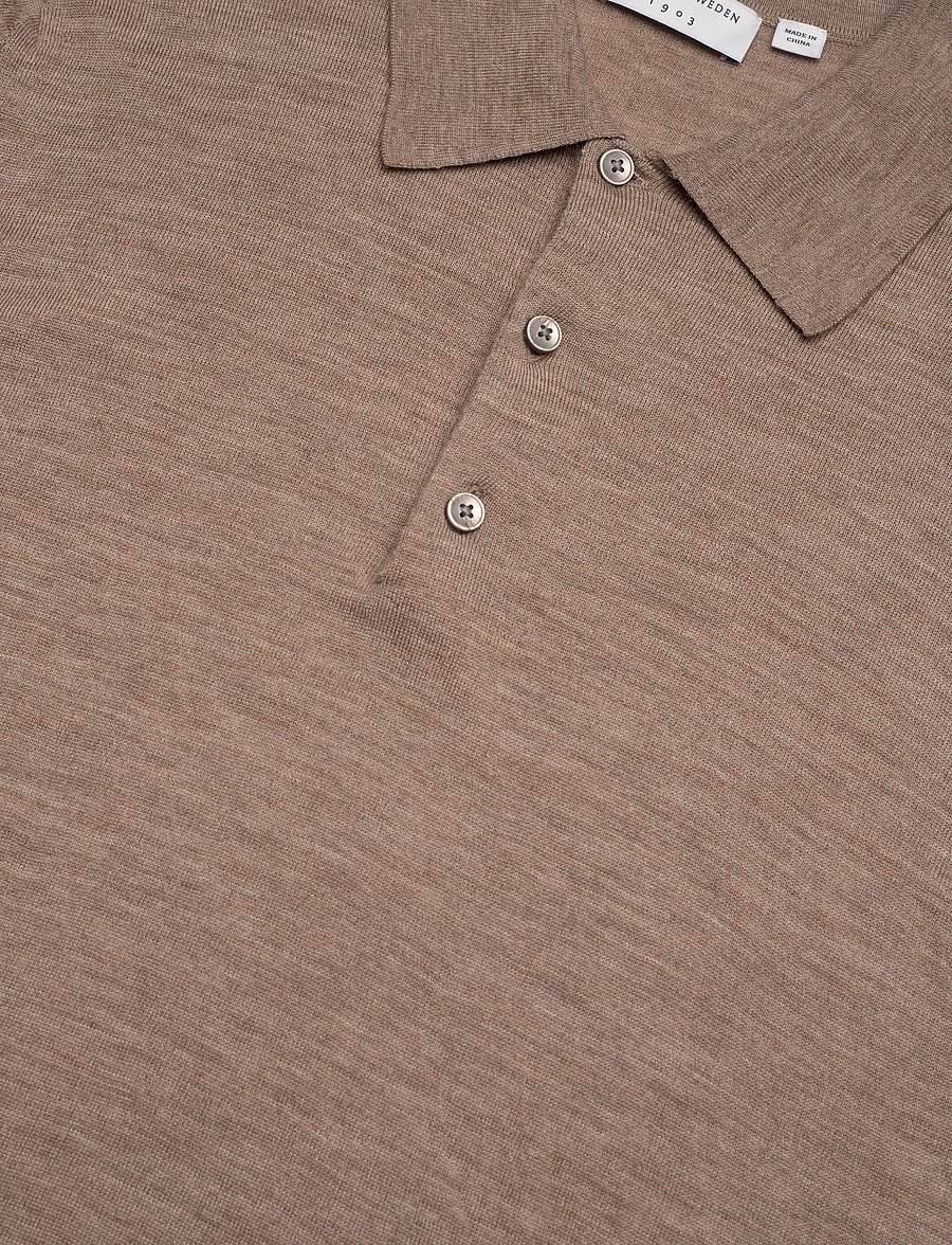 Tiger of Sweden - EROSS RWS - adīti polo krekli ar garām piedurknēm - beige melange - 5
