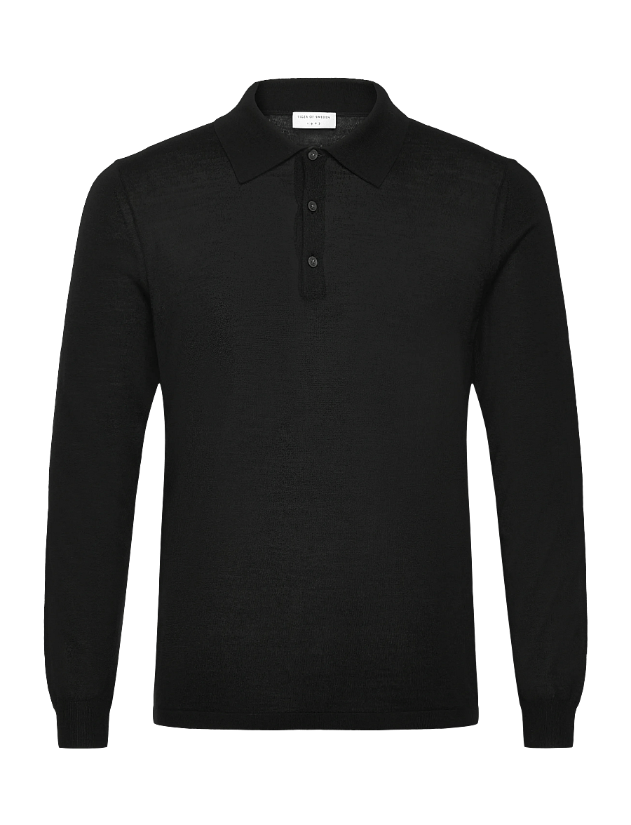 Tiger of Sweden - EROSS RWS - long-sleeved knitted polos - black - 1