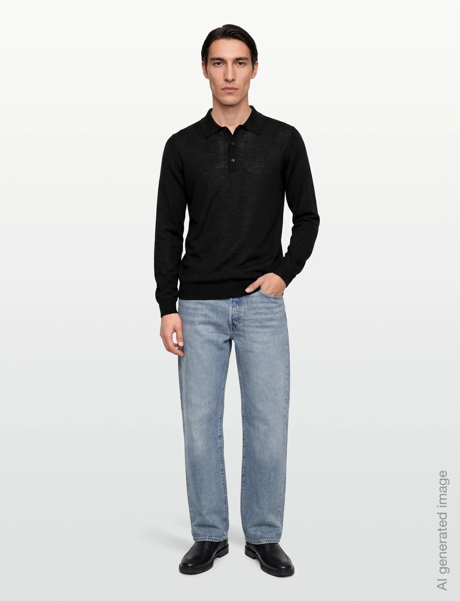 Tiger of Sweden - EROSS RWS - long-sleeved knitted polos - black - 0