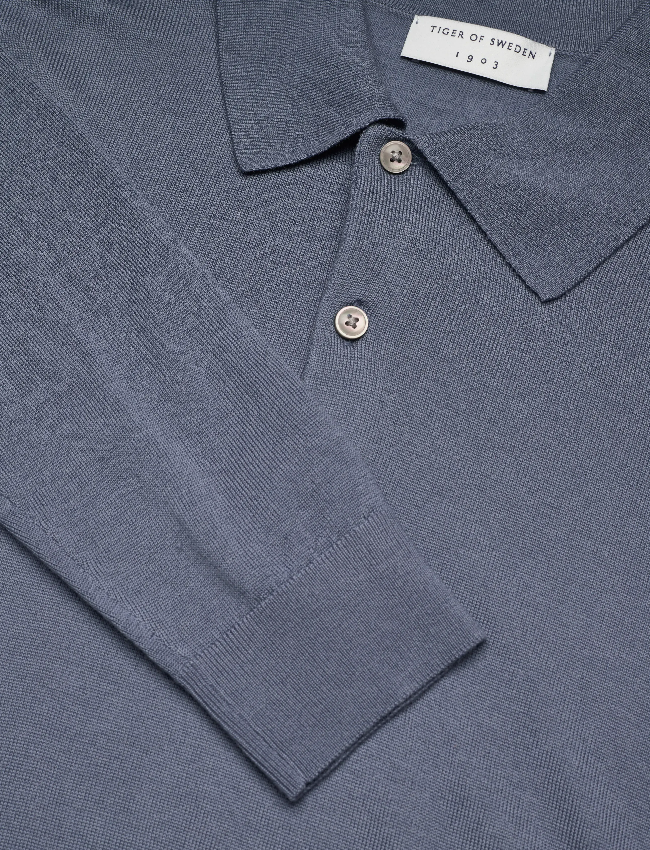 Tiger of Sweden - EROSS RWS - poloer i strik med lange ærmer - dull blue - 2